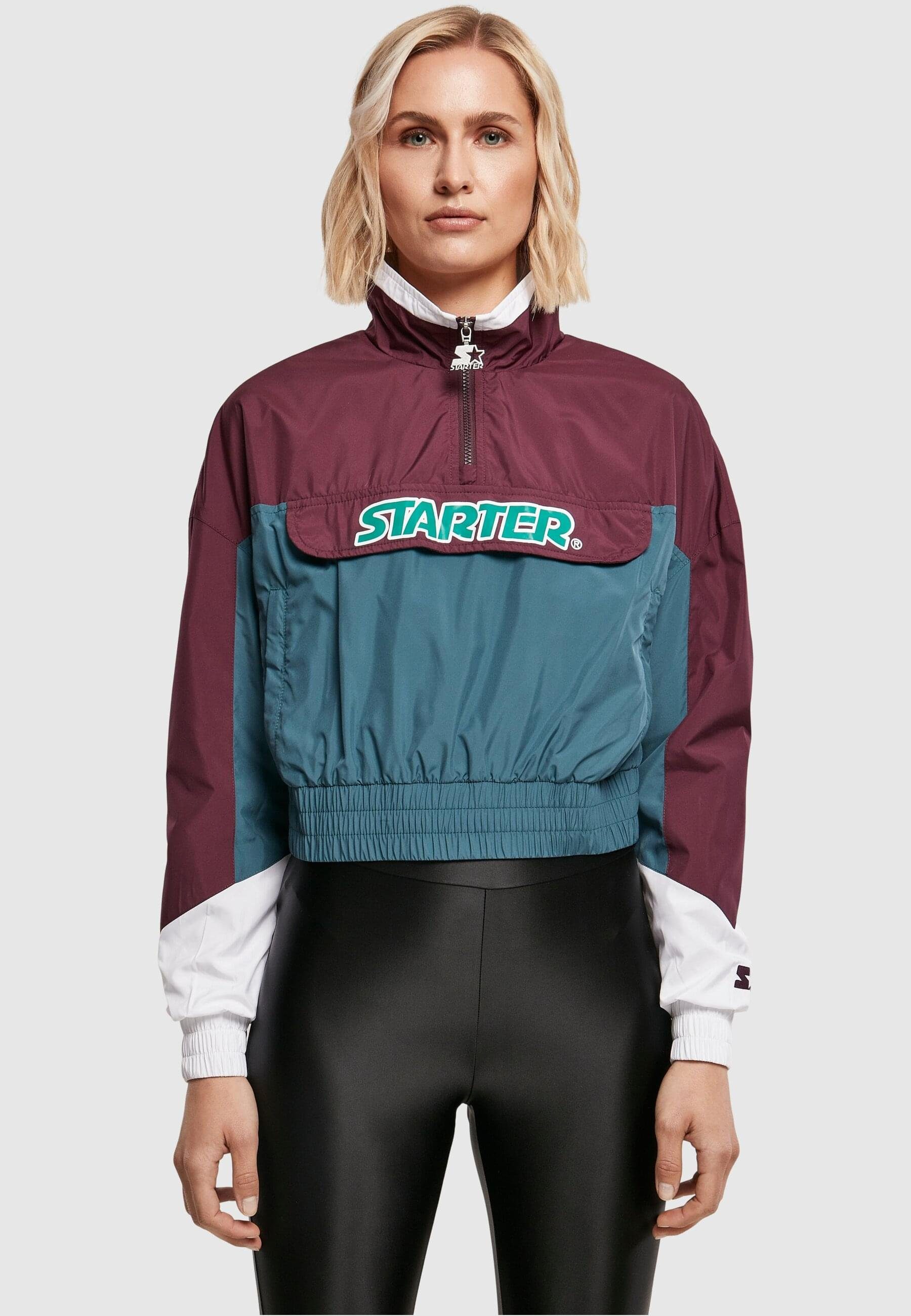 Colorblock Jacket Label Over Starter Pull Ladies Damen Black Outdoorjacke darkviolet/teal (1-St) Starter