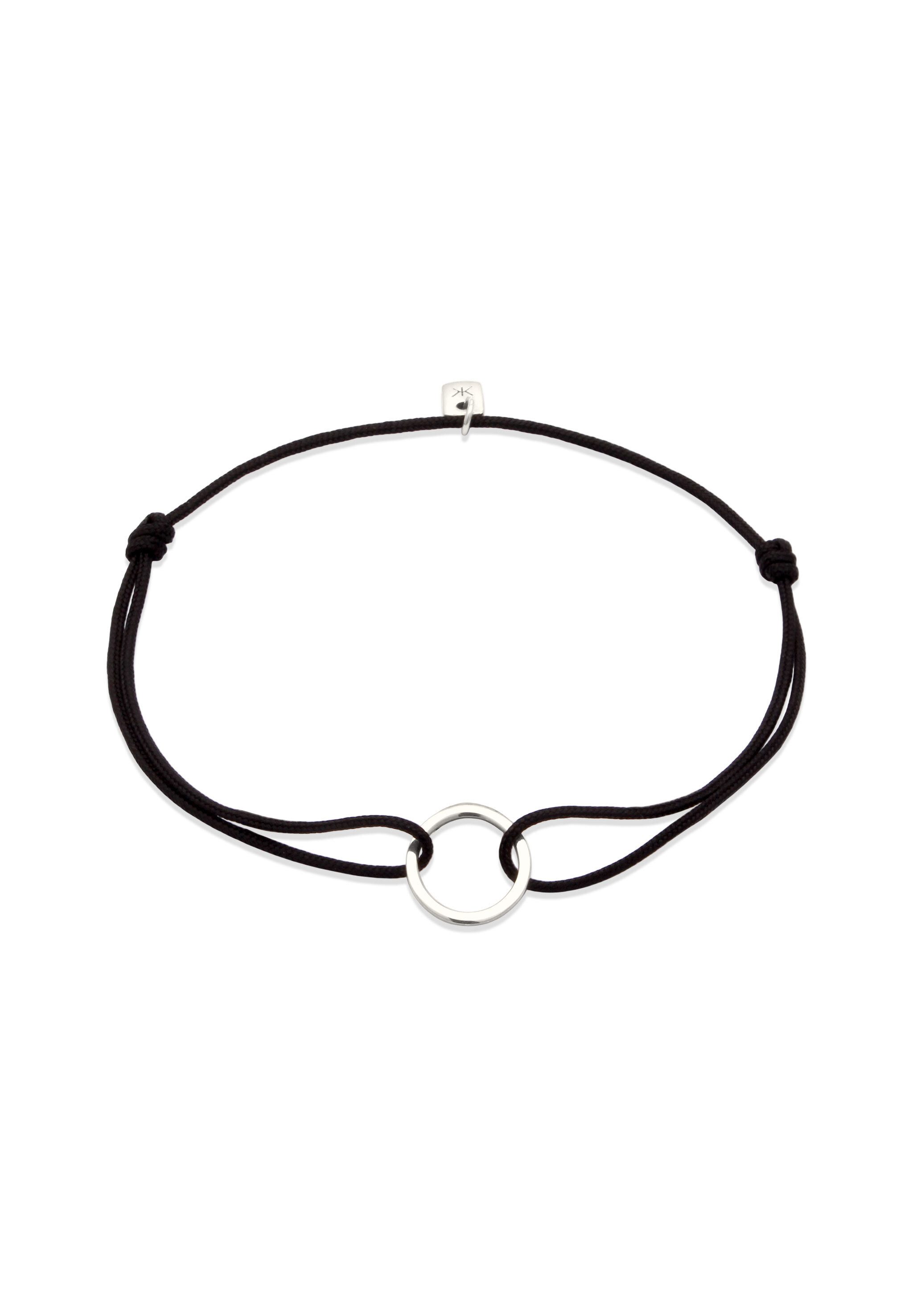 Silberarmband Nylonband Kreis 925 Sterling Silber