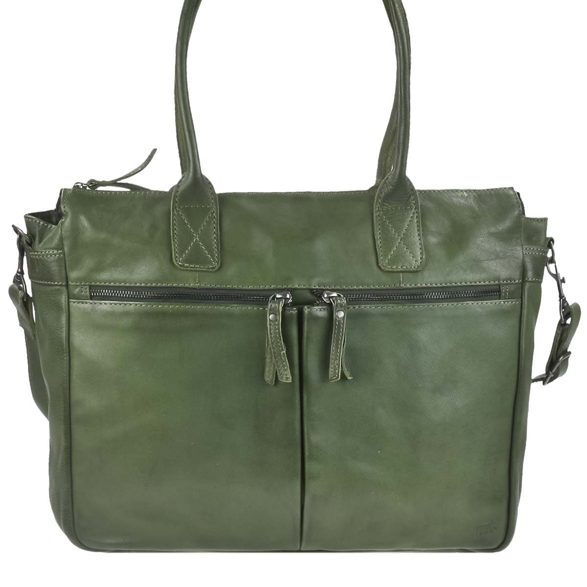 Bear Design Shopper Binni, große Handtasche, Schultertasche 45x32cm, weich, knautschig grün