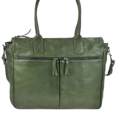 Bear Design Сумки для покупок "Binni" Callisto Pelle Leder, große Handtasche, Schultertasche 45x32cm, weich, knautschig grün