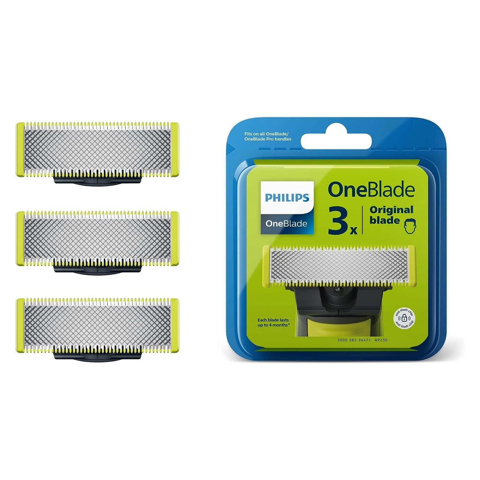 Philips Ersatzscherköpfe QP430/50, 3 Ersatzklingen, Klingen vielseitig einsetzbar