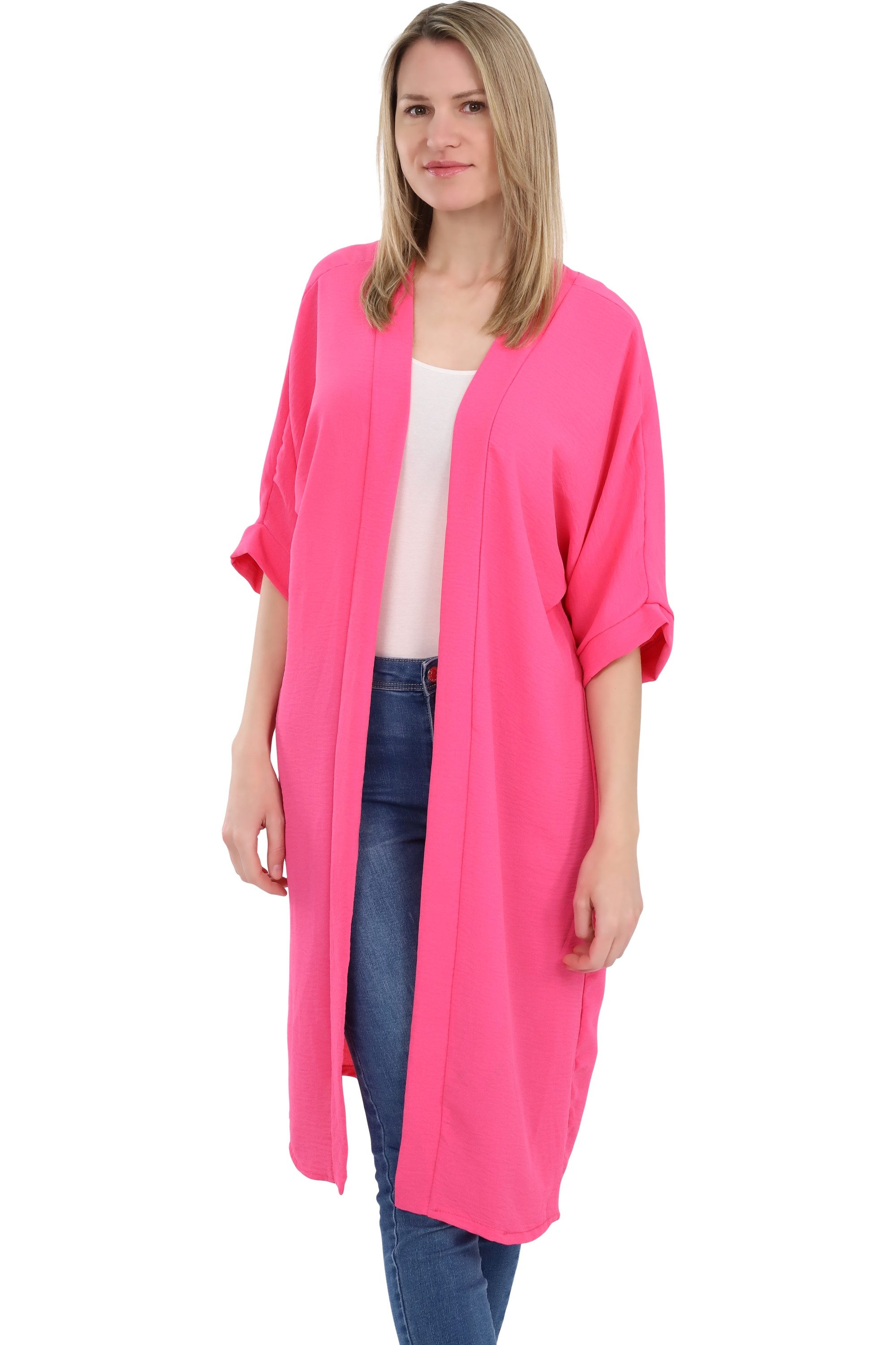 malito more than fashion Cardigan malito Damen Kimono 2342 Kimono Sommer Strand Cover up mit extraweiten Ärmeln Einheitsgröße