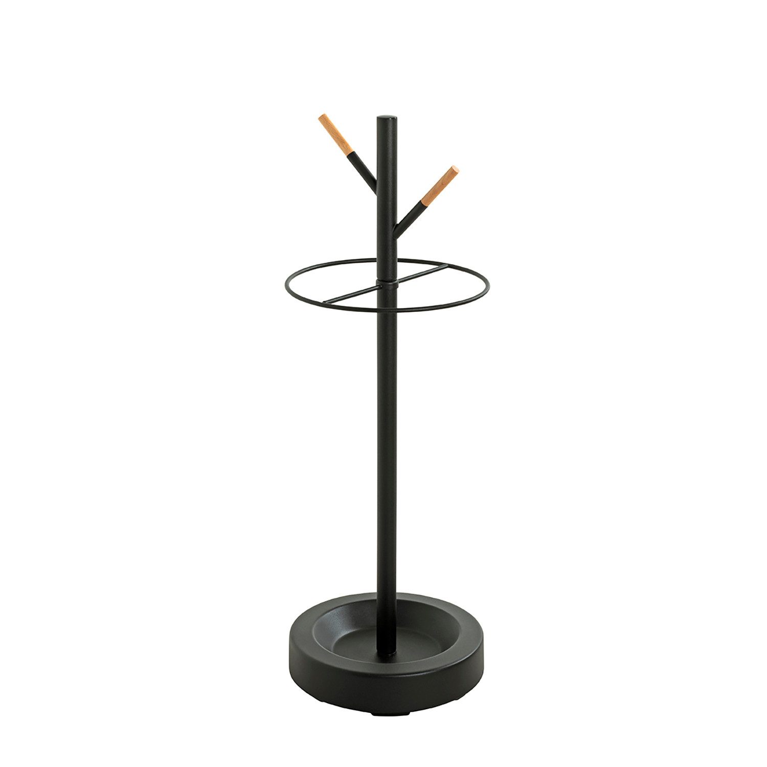 HAKU Schirmständer PULA Regenschirmständer - buche-schwarz - Metall - H. 73cm (1xSchirmständer, Schirmgefäß - Schirmbox), Regenschirmhalter - Schirmhalter - Schirmaufbewahrung