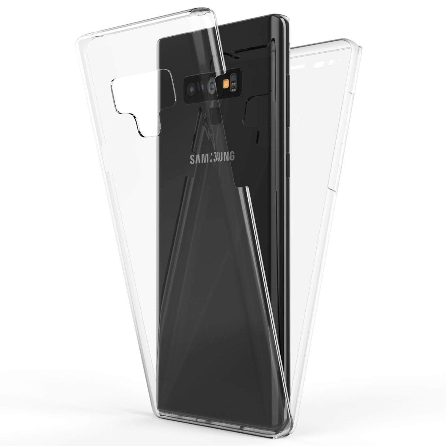 Nalia Smartphone-Hülle Samsung Galaxy Note 9, Klare 360 Grad Hülle / Rundumschutz / Transparent / Displayschutz Case