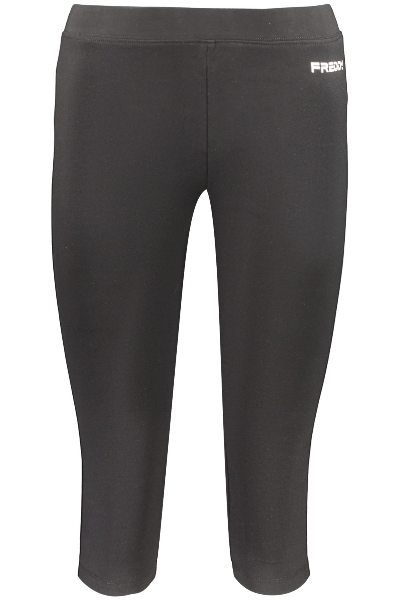 Freddy 5-Pocket-Hose Kurze Schwarze Damen-Leggings mit Elastischem Bund und Print-Design