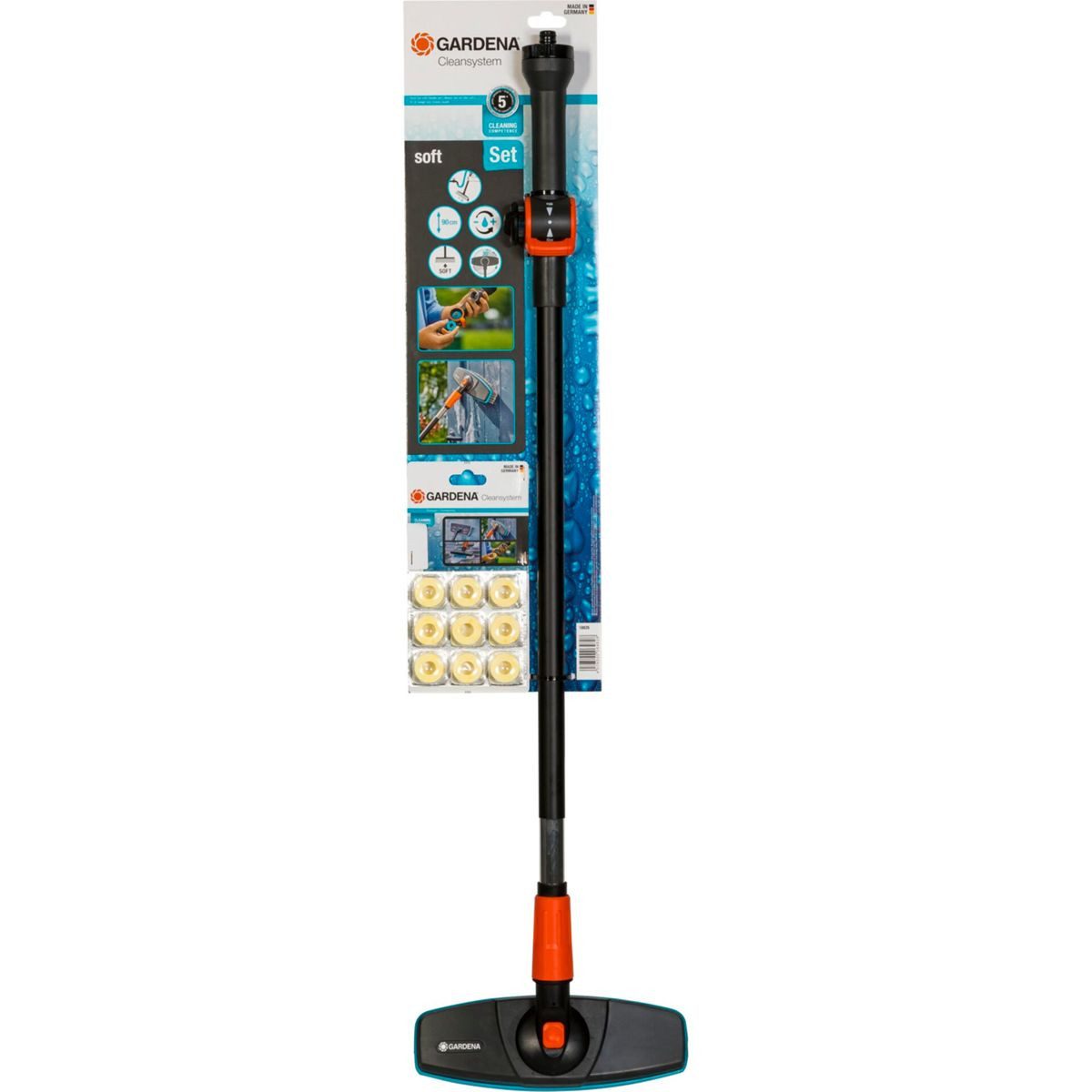 GARDENA Reinigungs-Set Cleansystem Wasch-Set Stiel soft