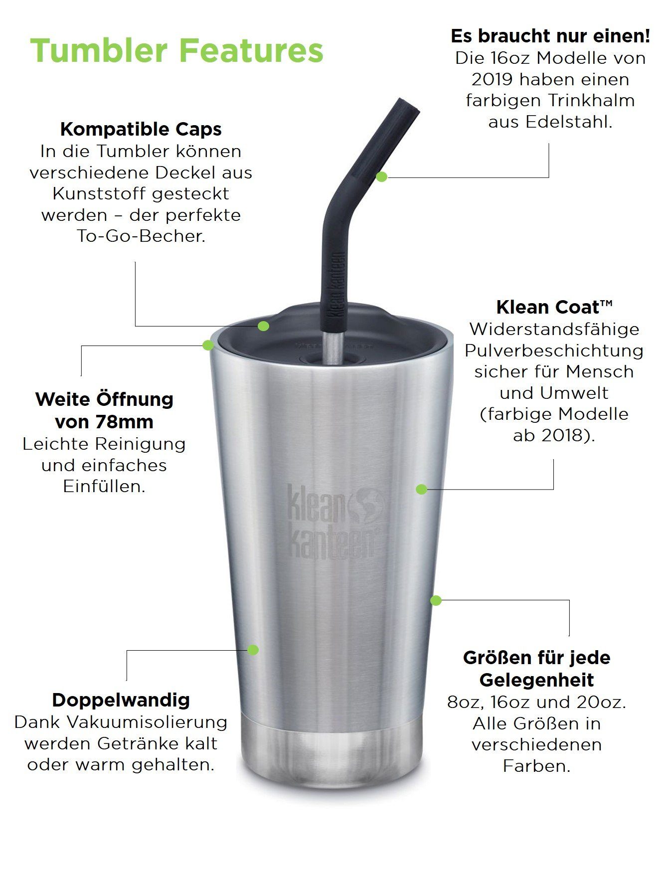 Klean Kanteen Trinkflasche 592ml/20oz Kanteen®Tumbler VI-SB Bierbecher