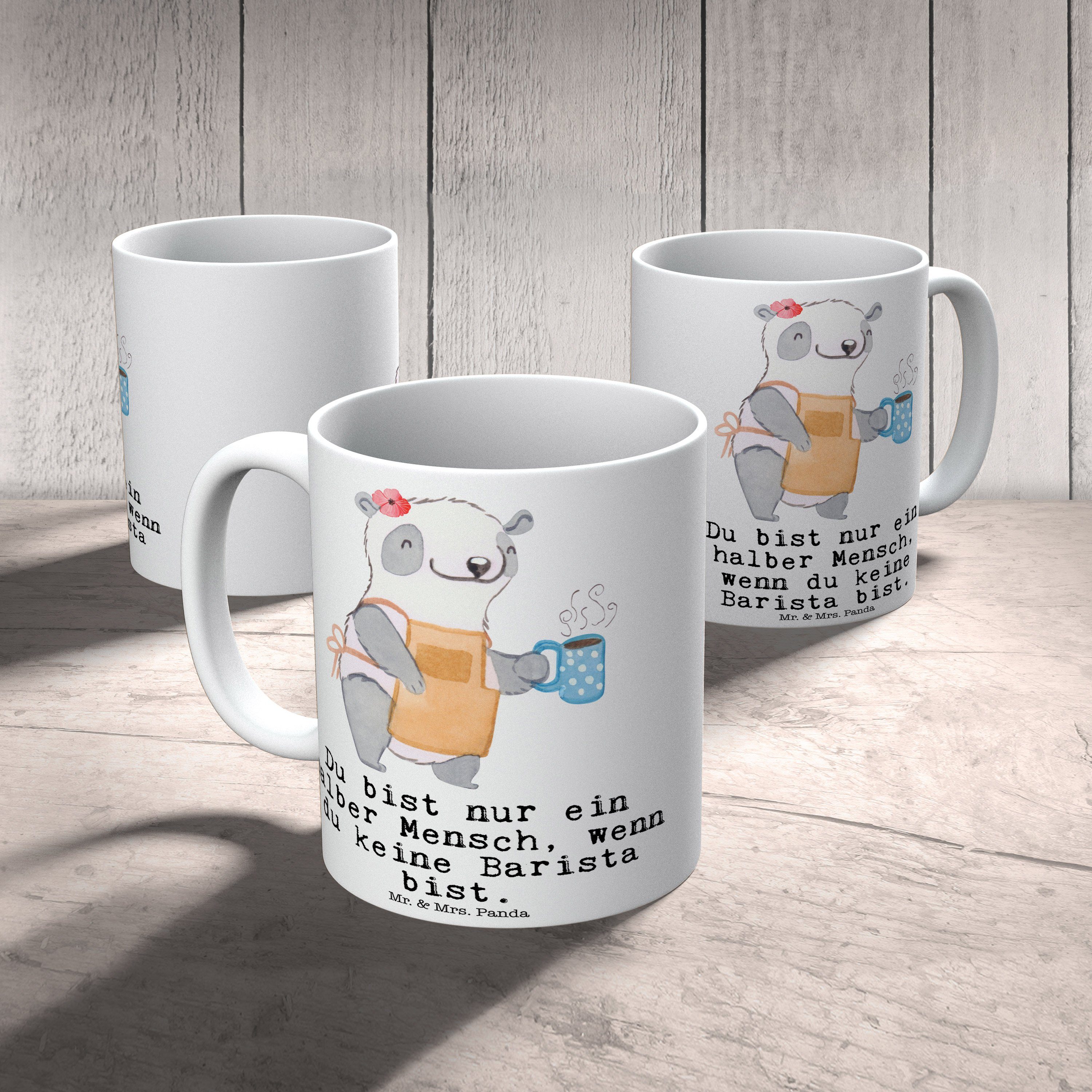 Mr. & Mrs. Panda Geschenk, Herz - Keramik Kaffeebecher, Weiß Barista Büro Kaffeeliebe, - T, mit Tasse