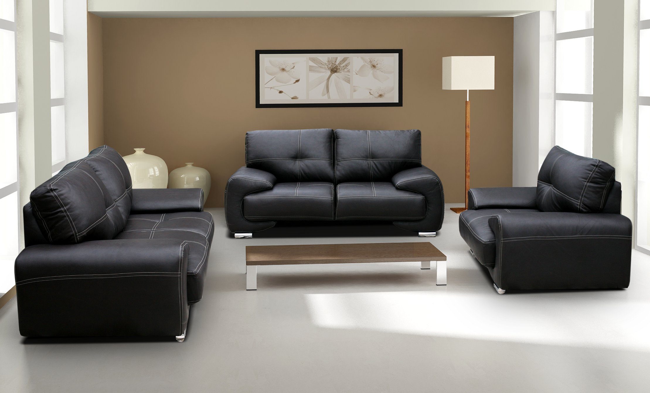 MOEBLO Sofa FLORIDA, Couch Polstermöbel Sitzmöbel Wohnzimmermöbel, (BxTxH):190x100x90 cm