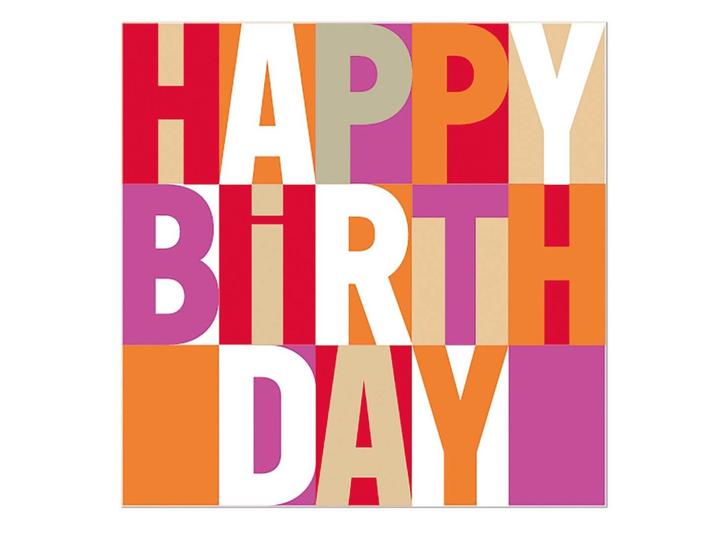 ARTEBENE Papierserviette Serviette Happy Birthday Pink Orange