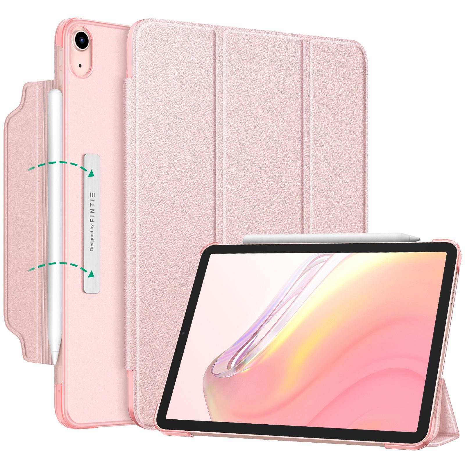 Fintie Tablet-Hülle für iPad Air 11 Zoll M3 2025/M2 2024, iPad Air 5./4. Gen (2022/2020) 10.9 Zoll, Leichte Standhülle mit Durchscheinend Mattierter Rückseite
