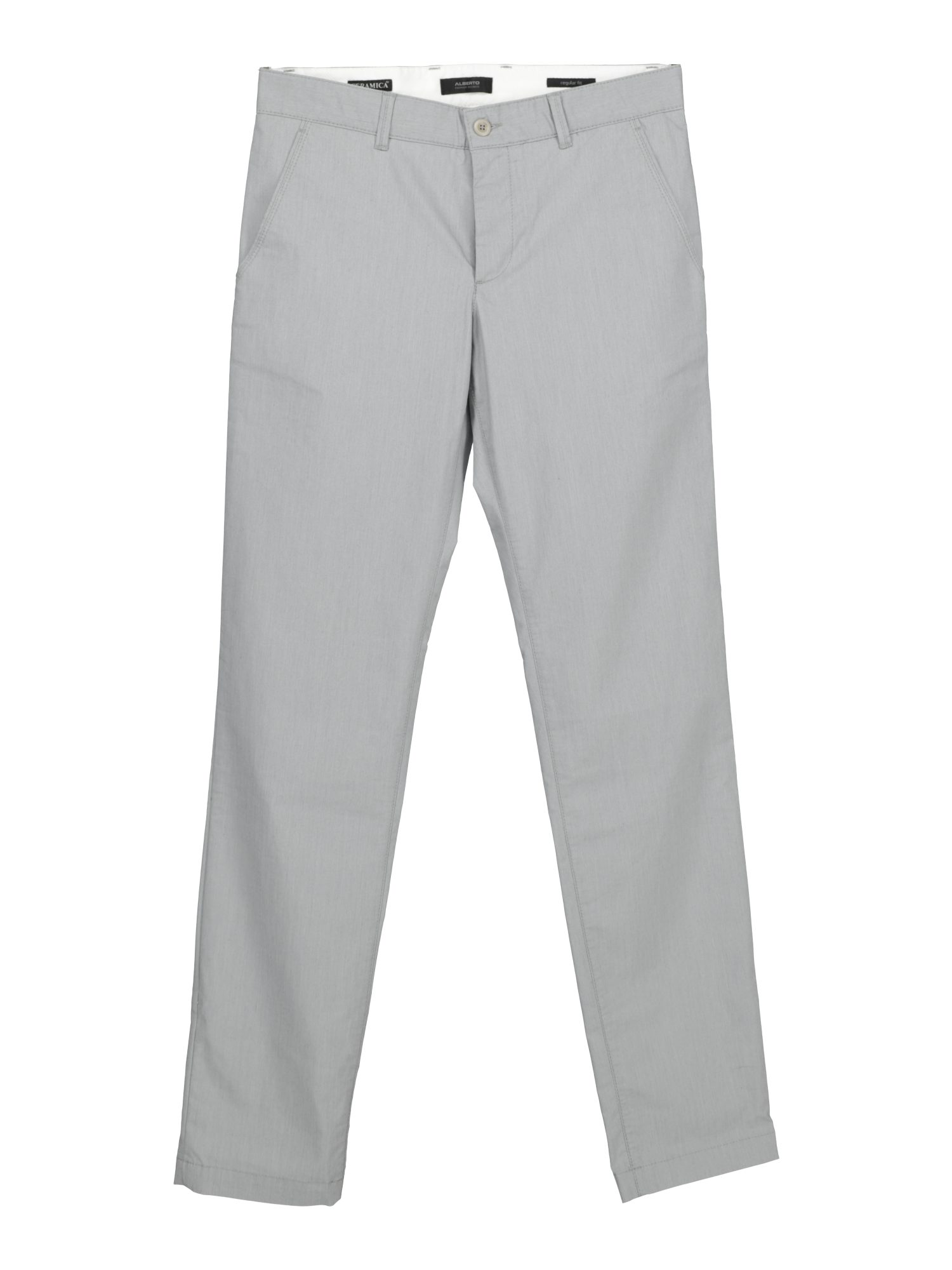 Alberto Stoffhose grau, Casual, Baumwolle, Unifarben, Regular Fit, Mittel