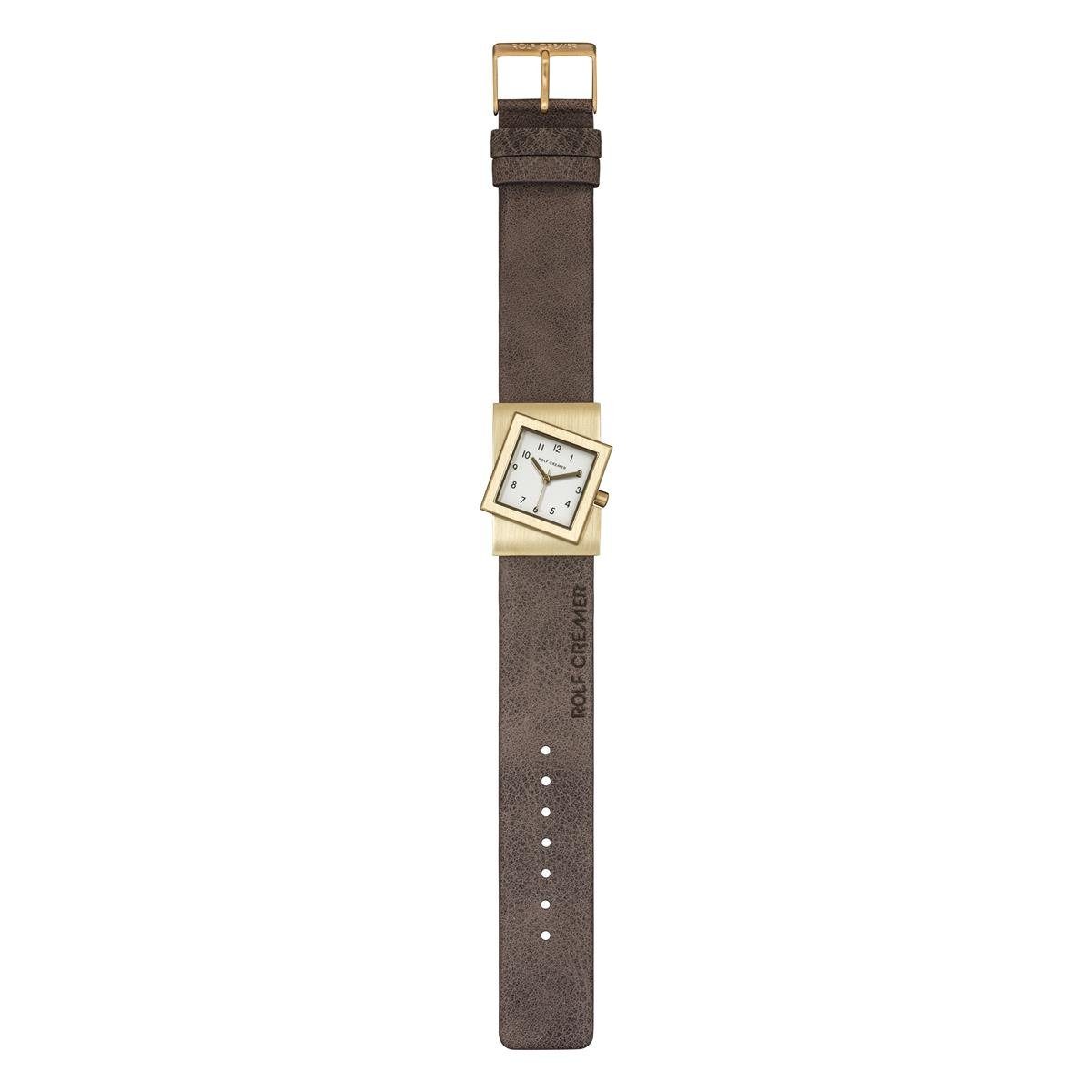 Rolf Cremer Quarzuhr Rolf Cremer Uhr Turn S 507753 Lederband, Edelstahl, gold, schlamm, (1-tlg)
