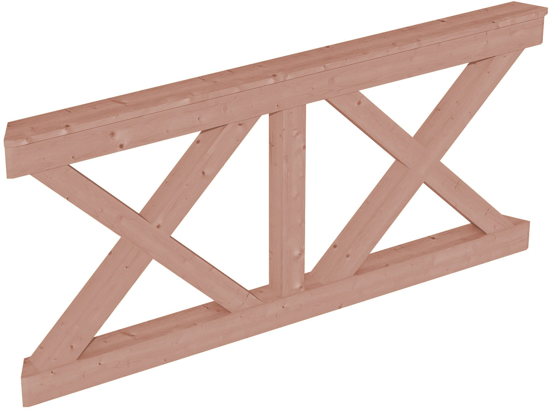 Skanholz Brüstungsgeländer Andreaskreuz, 180 cm Länge, 84 cm Höhe