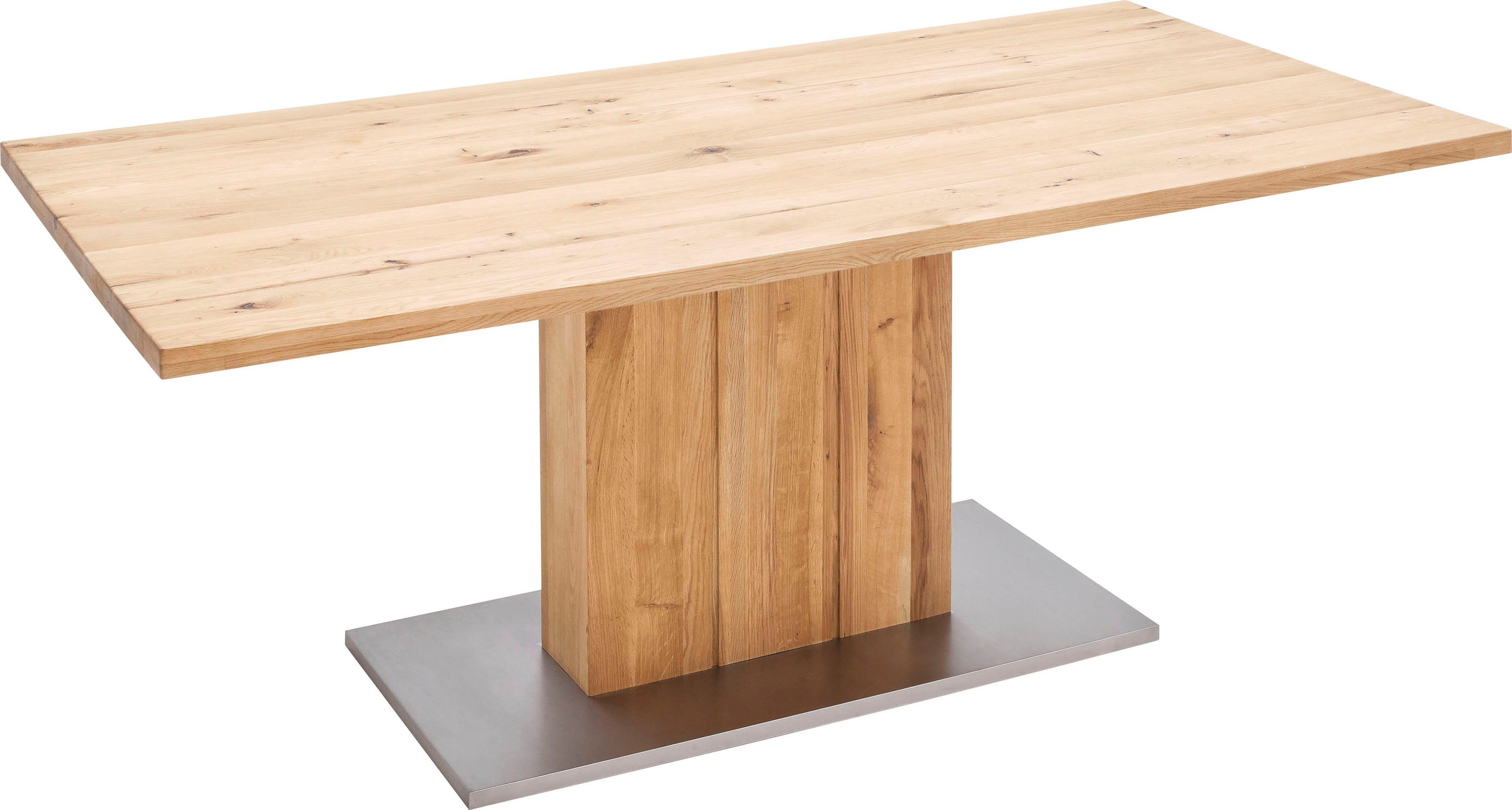 MCA furniture Esstisch Greta, Esstisch mit Baumkante, gerader Kante oder geteilter Tischplatte