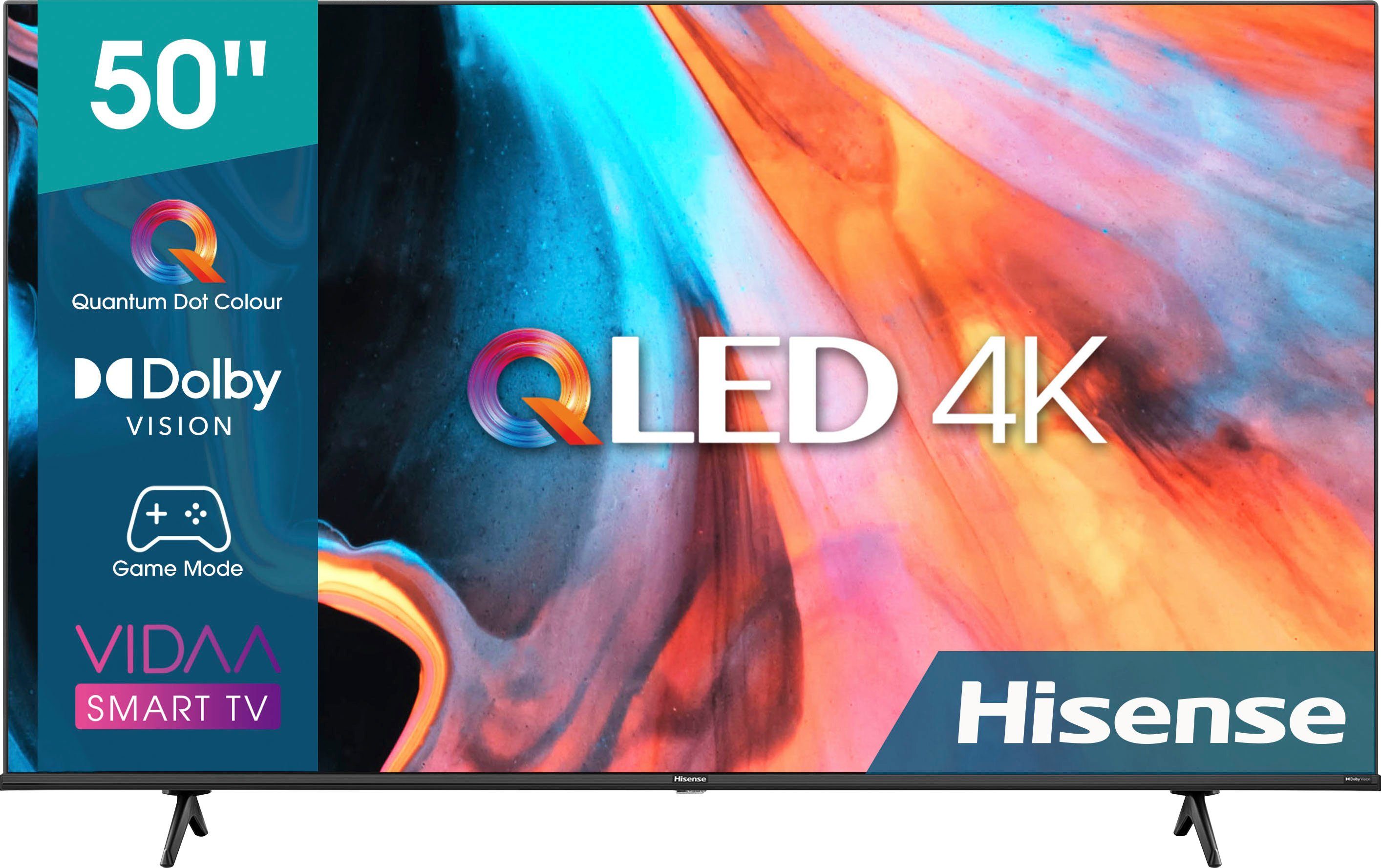 Hisense 50E77HQ QLED-Fernseher (126 cm/50 Zoll, 4K Ultra HD, Smart-TV,  HDR10, HDR10+ decoding, HLG, 60Hz Panel, Alexa Built-in, VIDAA Voice)