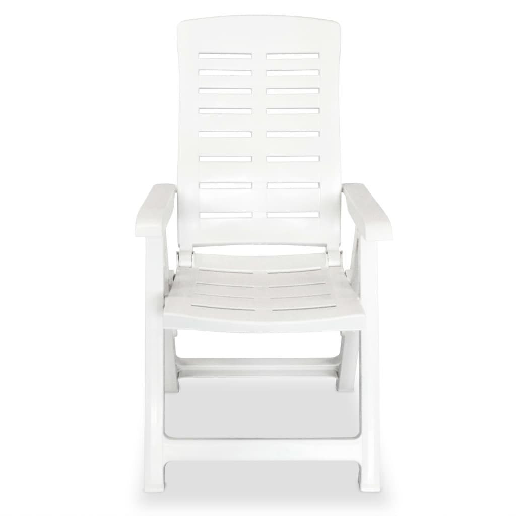 vidaXL Gartenstuhl Kunststoff | Stk. 2 Weiß St) Gartenstühle (2 Weiß Verstellbare Weiß