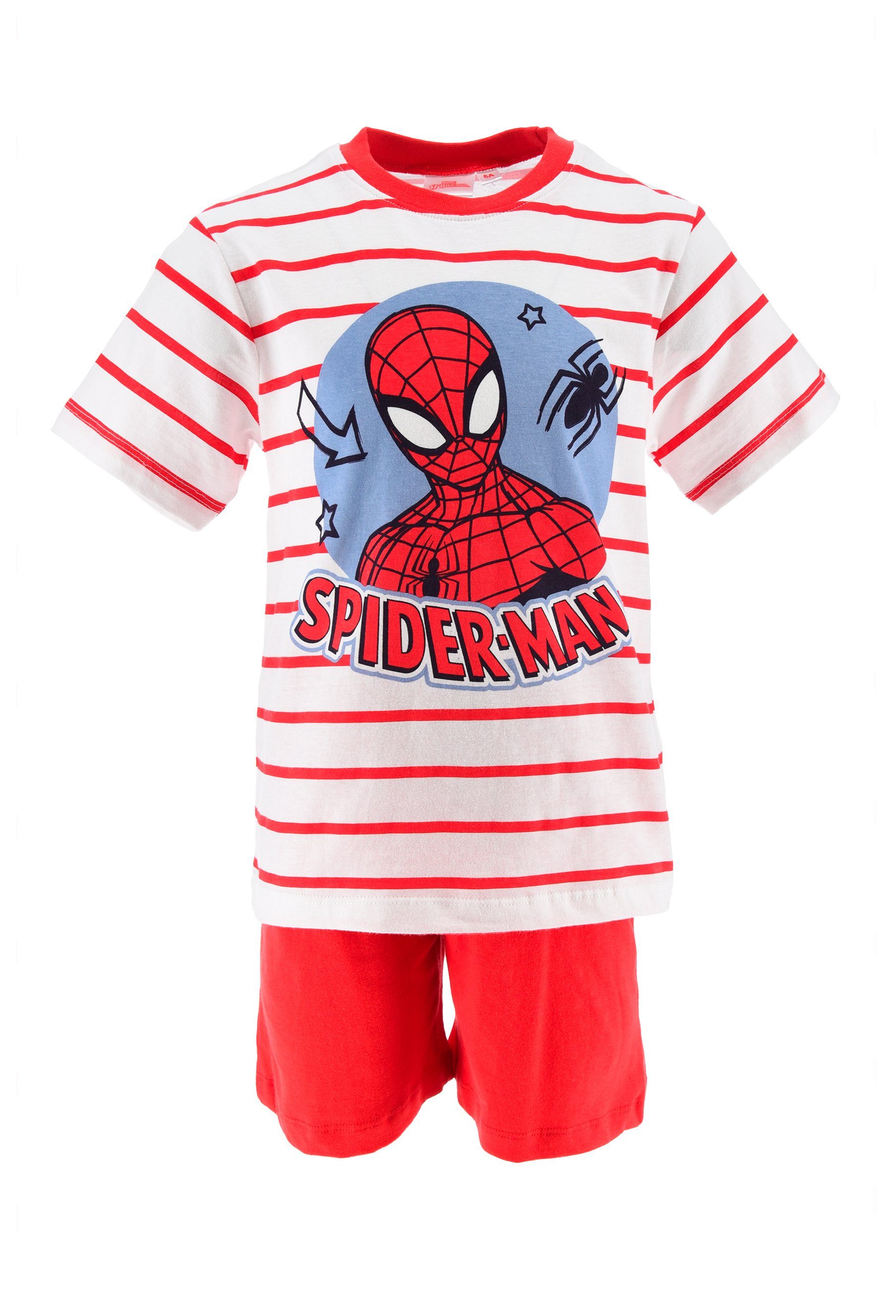 Spiderman Shorty Jungen Rot tlg) Pyjama (2 Kinder Schlaf-Set