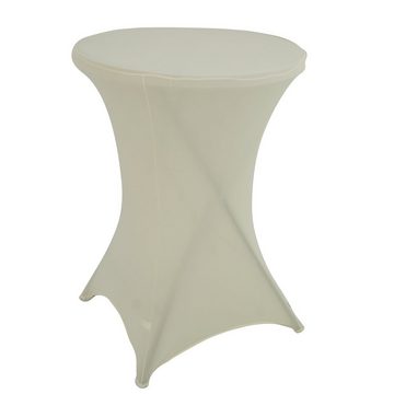 Stehtischhusse 5er Set Stehtischhusse Stretch beige Partytisch Bistrotisch 80cm, TRUTZHOLM