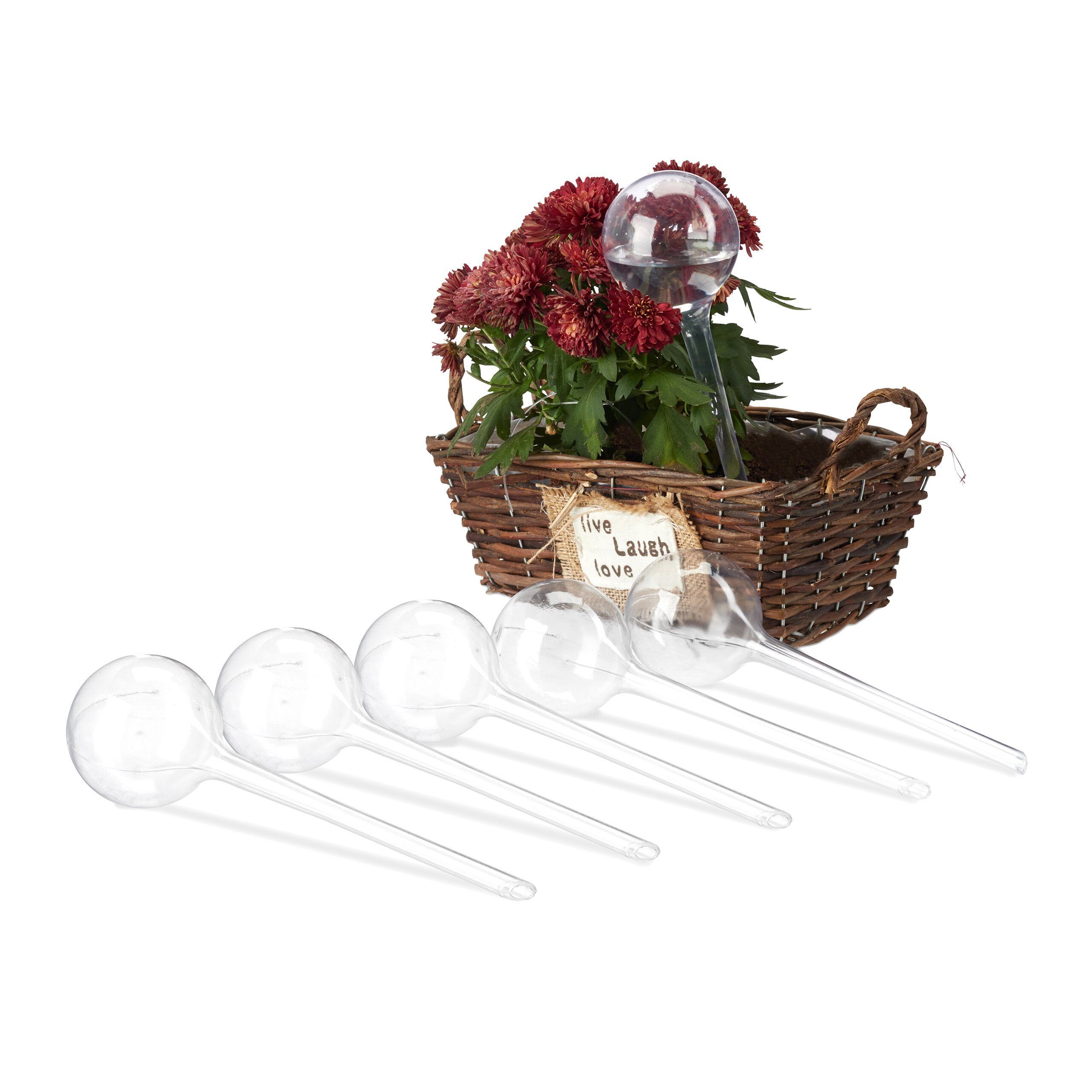 relaxdays Tropfer Bewässerungskugeln 6er Set, transparent. Reduzierter Preis € 9,99. Unverbindliche Preisempfehlung € 29,99