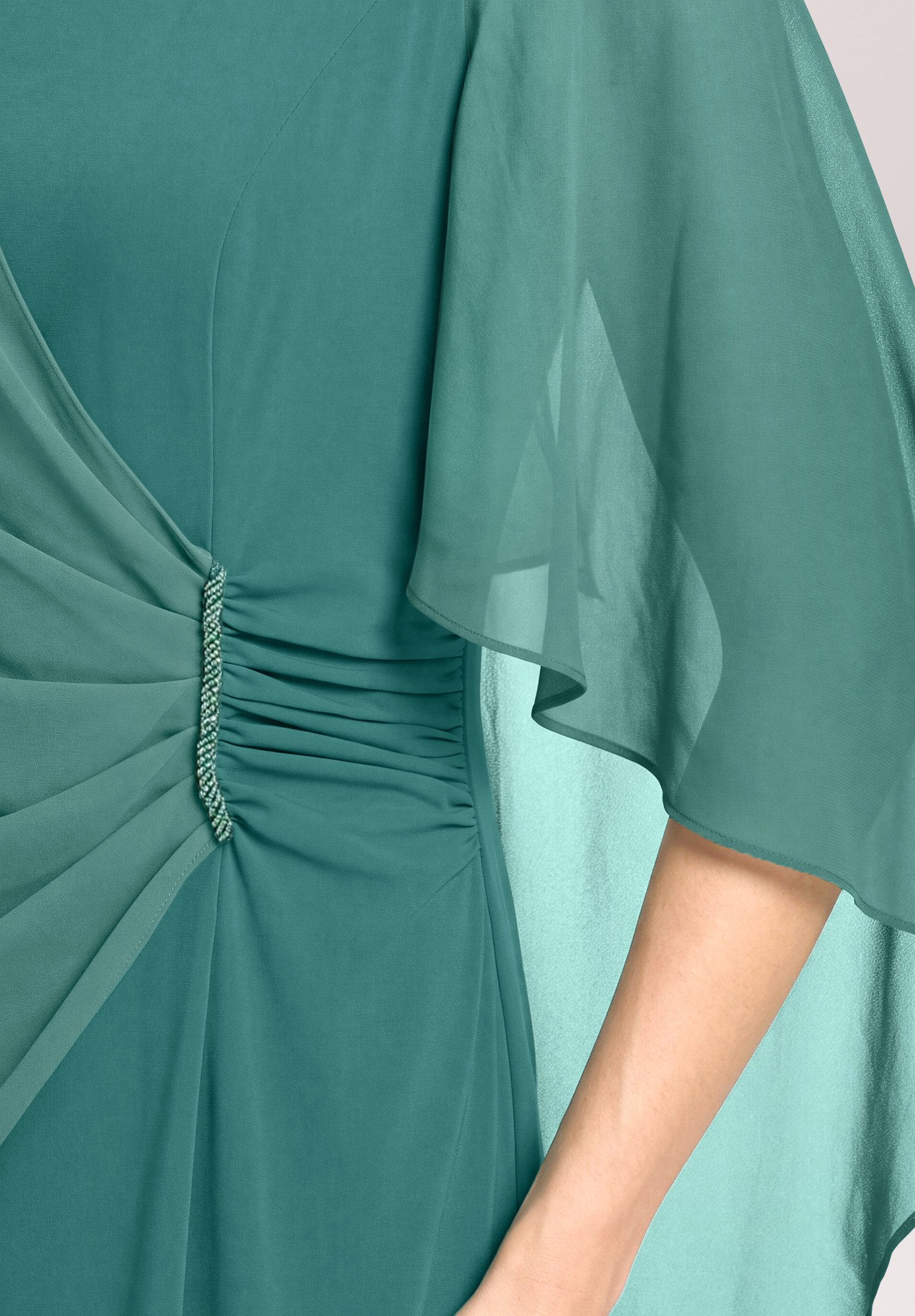 Vera Mont Cocktailkleid Damen mit Raffung Materialmix – Bild 4 von 5