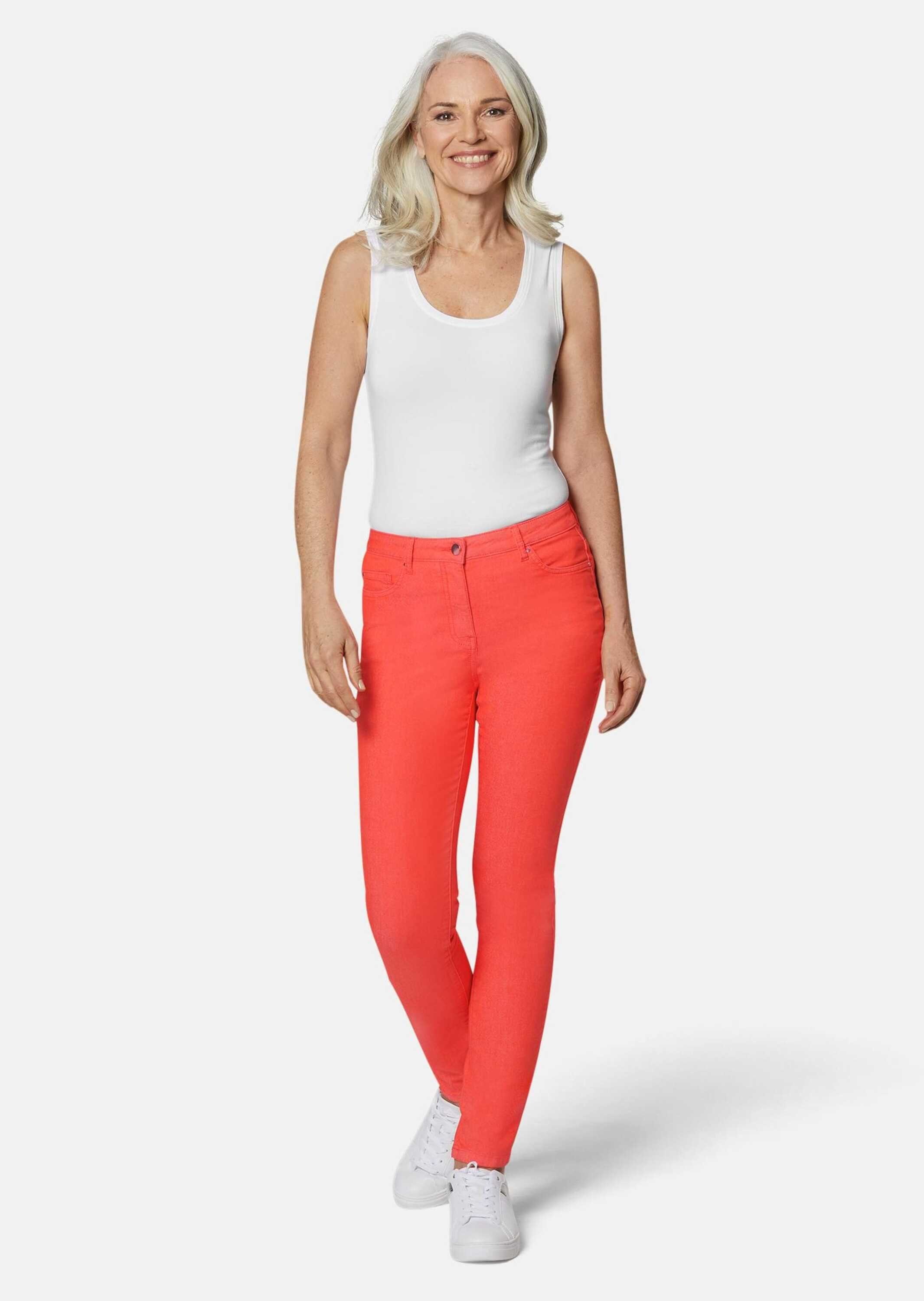 GOLDNER Bequeme Jeans Lange Freizeithose BELLA mit Formbund Slim Fit Stretch-Jeans mit hohem Komfort, Formbund