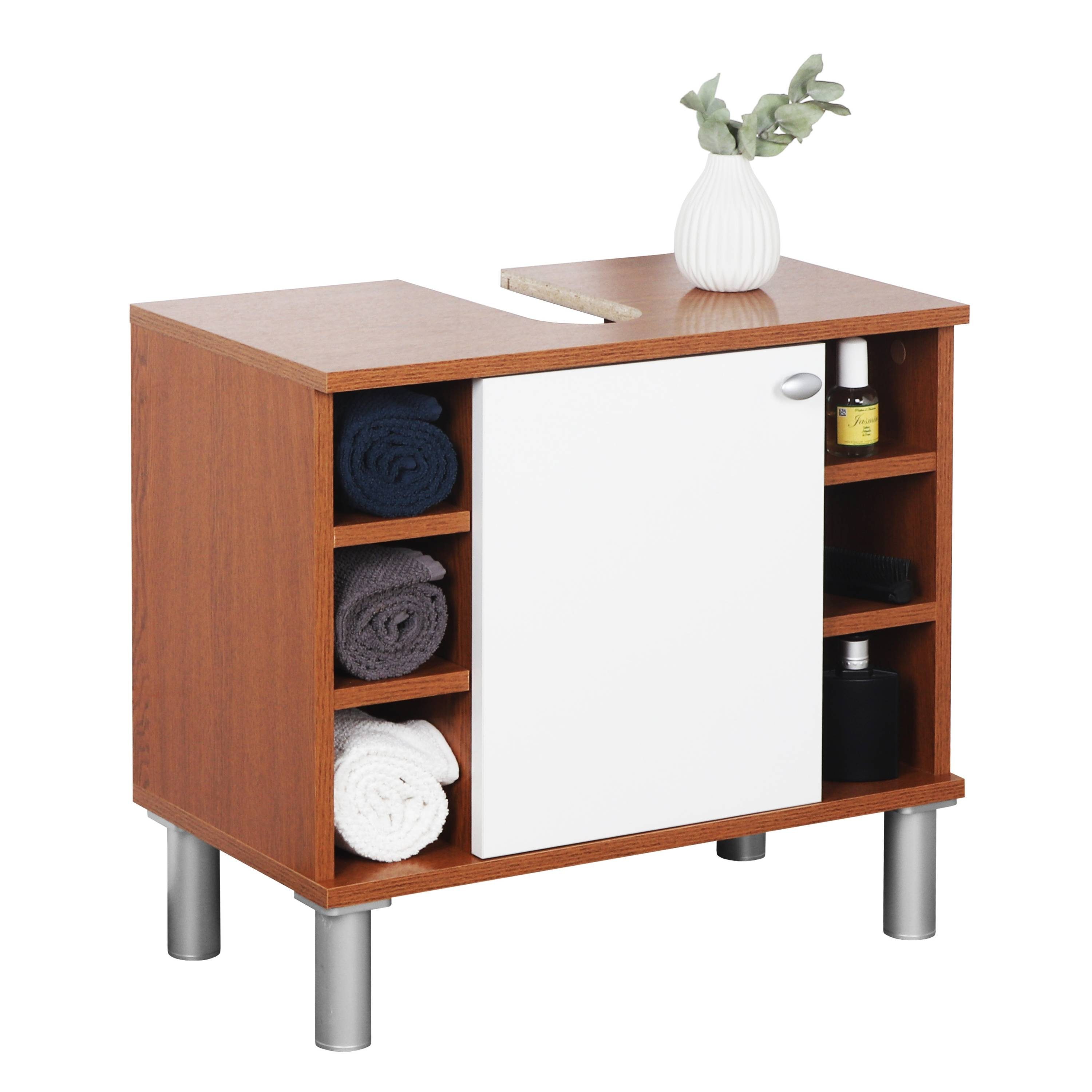 RICOO Badregal WM100-ER-W, 1-tlg., Waschbeckenunterschrank für Badezimmer oder Gäste WC Badschrank