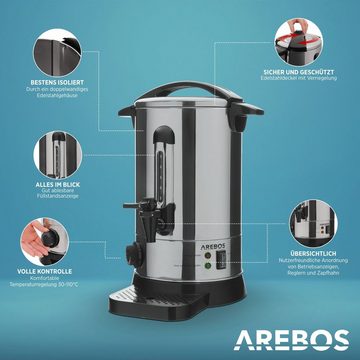 Arebos Einkoch- und Glühweinautomat 8,8 L, Überhitzungsschutz, Temperatureinstellung 30-110°C, 3 Farben, 950,00 W