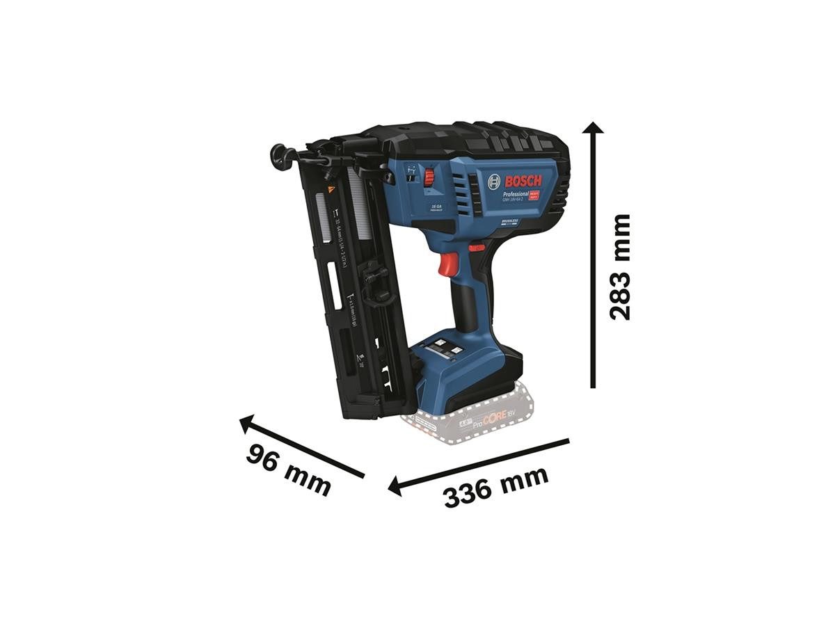 Bosch Professional Druckluft-Nagler GNH 18V-64-2, 2-tlg., inkl. L-BOXX, ohne Akku und Ladegerät