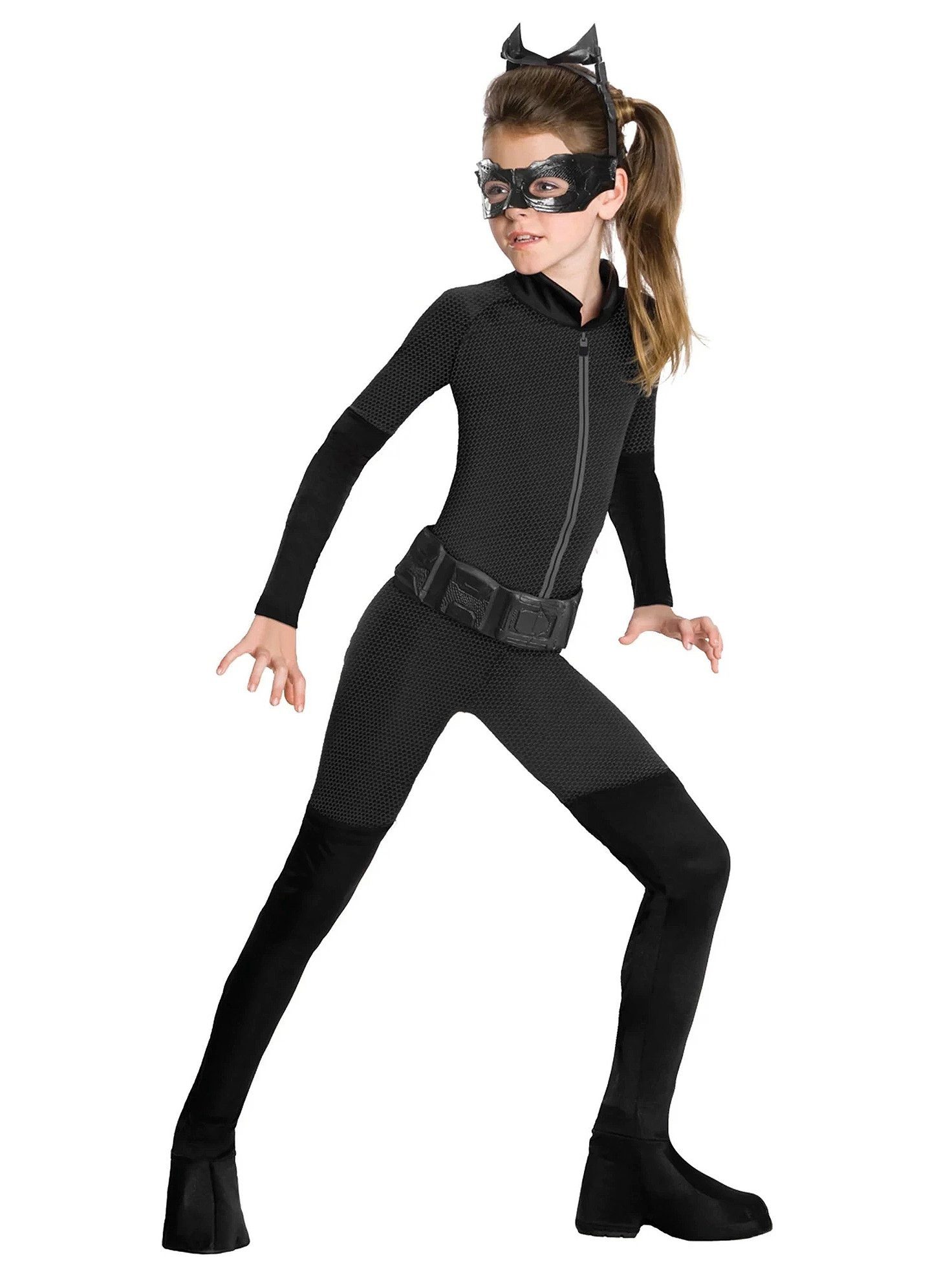 Rubie´s Kostüm Catwoman Deluxe - Karneval Faschingskostüm Kinder, Lizenziertes Originalkostümt aus dem Film 'The Dark Knight Rises' (20