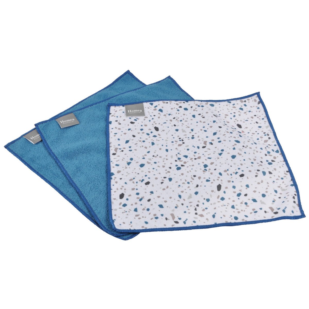 Macosa Home Mikrofaser Tücher 6er Set Blau Weiß Spültuch Mikrofaser Putztuch Reinigungstuch (Mikrofaser, Küchentuch Tuch, Putz-Lappen Spüllappen Putzlappen)