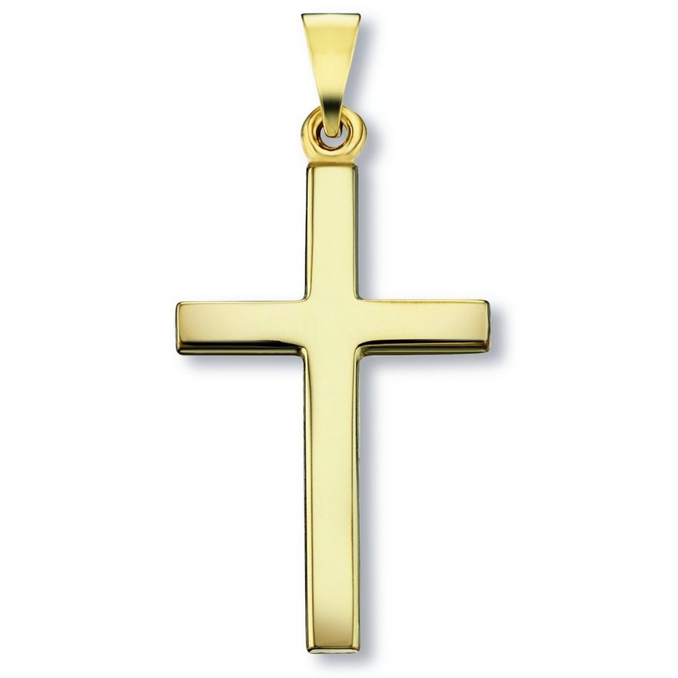 ONE ELEMENT Kettenanhänger Kreuz Anhänger aus 333 Gelbgold, Damen Gold  Schmuck, Breite : 16,40 mm - Höhe : 33,30 mm incl. Öse