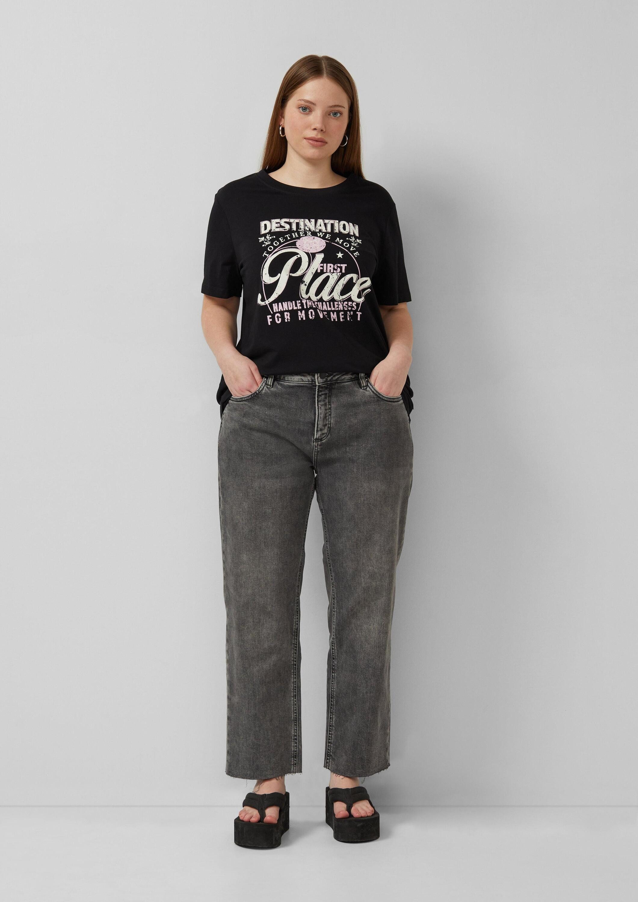 QS Regular-fit-Jeans Jeans-Hose Jeans / Mid Rise / Straight Leg / Cropped