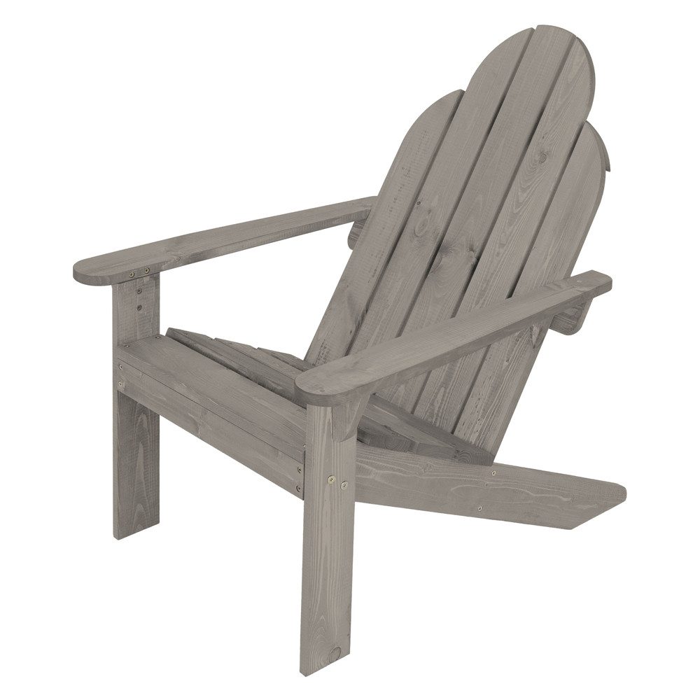 ML-DESIGN Gartenstuhl Adirondack-Stuhl mit Rückenlehne & Armlehnen, Wetterfest, Grau aus Tannenholz Massiv, Holzstuhl Gartensessel Relaxstuhl Outdoor