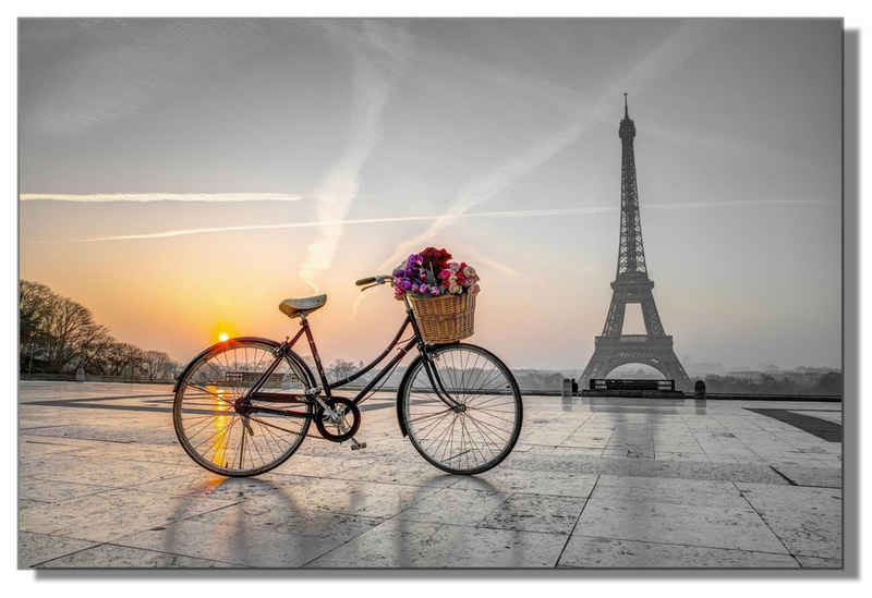 Victor (Zenith) Acrylglasbild Fahrrad vor Eiffelturm, Städte, in 30x45 cm, Acrylglasbild Paris, Bilder XXL, Wanddeko