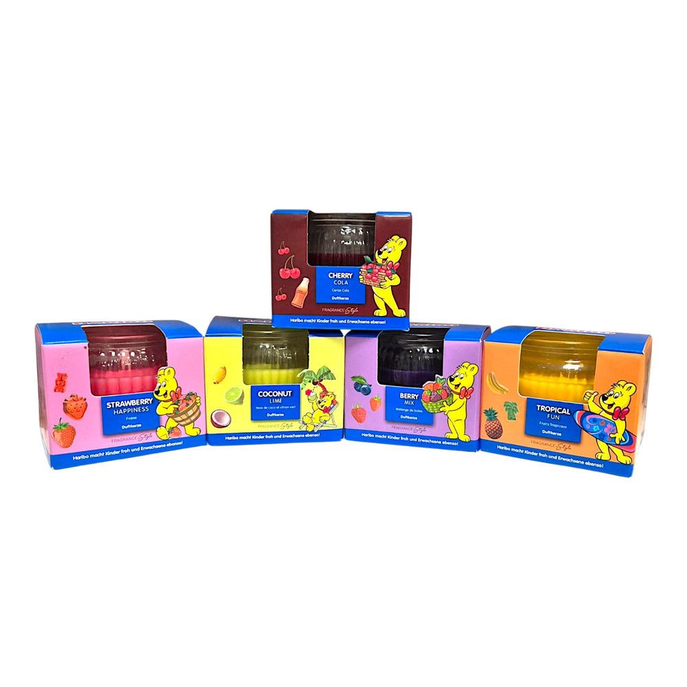 HARIBO Duftkerze Haribo Duftkerze Fruchtig – 5x85g 425g Set süße Duftmomente