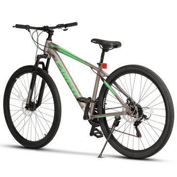 CARPAT SPORT Mountainbike 29 Zoll Fahrrad für Herren Damen, 21 Gang Shimano Tourney TZ 500 Schaltwerk, Kettenschaltung, (Aluminium Rahmen, mechanische Scheibenbremse), 165 - 200 cm MTB Hardtail Fahrrad