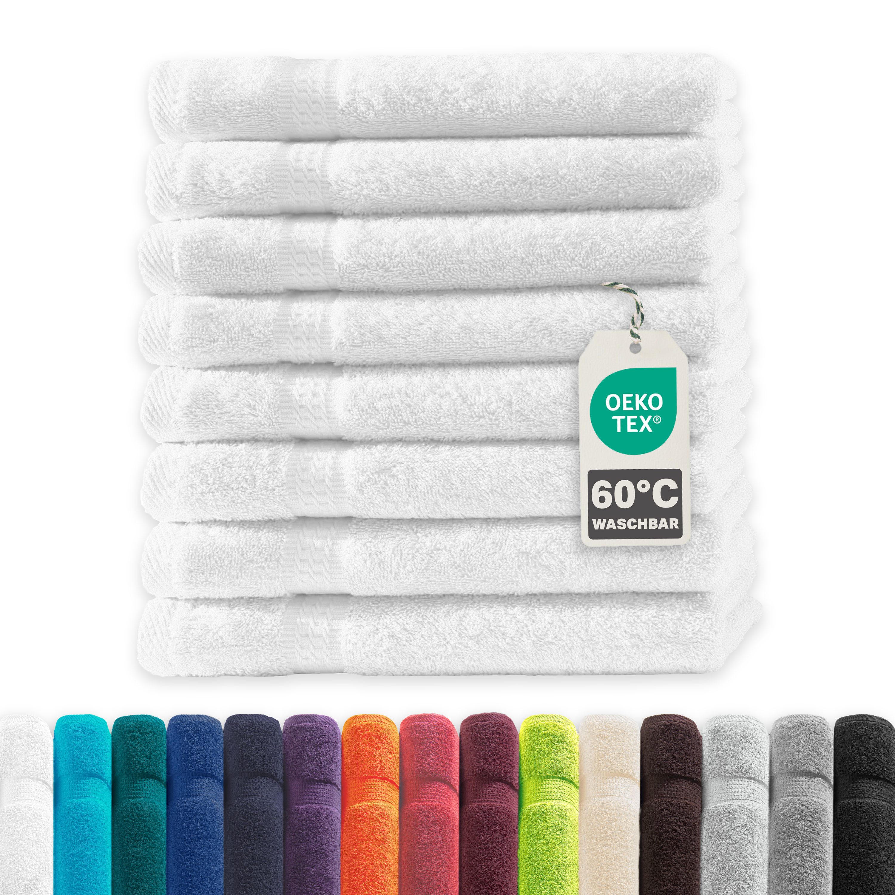 Devior Handtuch Set Frottierserie Elegance in vielen Farben, hochwertig mit 500 g/m², Gästetücher - 100% Baumwolle (8-St), 30x50 cm, ideal fürs Gästebad & kleine Handtuchhalter, geruchsneutral