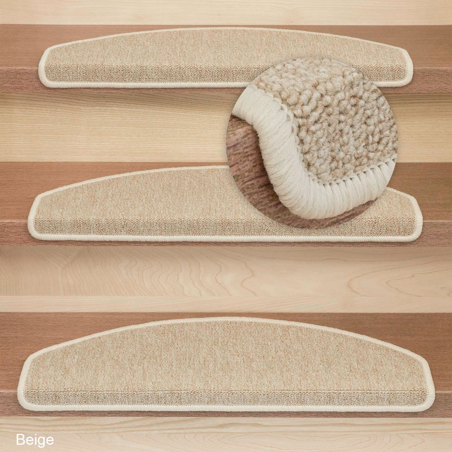 Metzker® Stufenmatte Stufenmatten Rambo New Halbrund SparSet - Beige 18 Stü günstig online kaufen