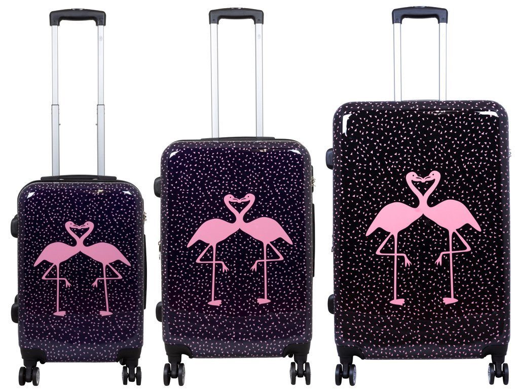 Trendyshop365 Hartschalen-Trolley Flamingo, bunter Koffer mit günstig online kaufen