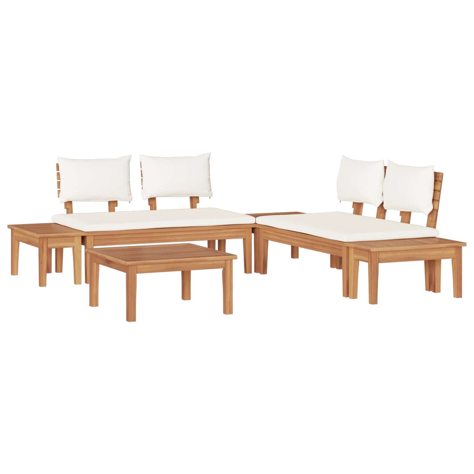 vidaXL Gartenlounge-Set Gartensofa-set 3 Stk. Braun und Creme, (3-tlg)