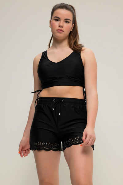 Studio Untold Slip Badeshorts weites Bein Lasercut-Saum Elastikbund