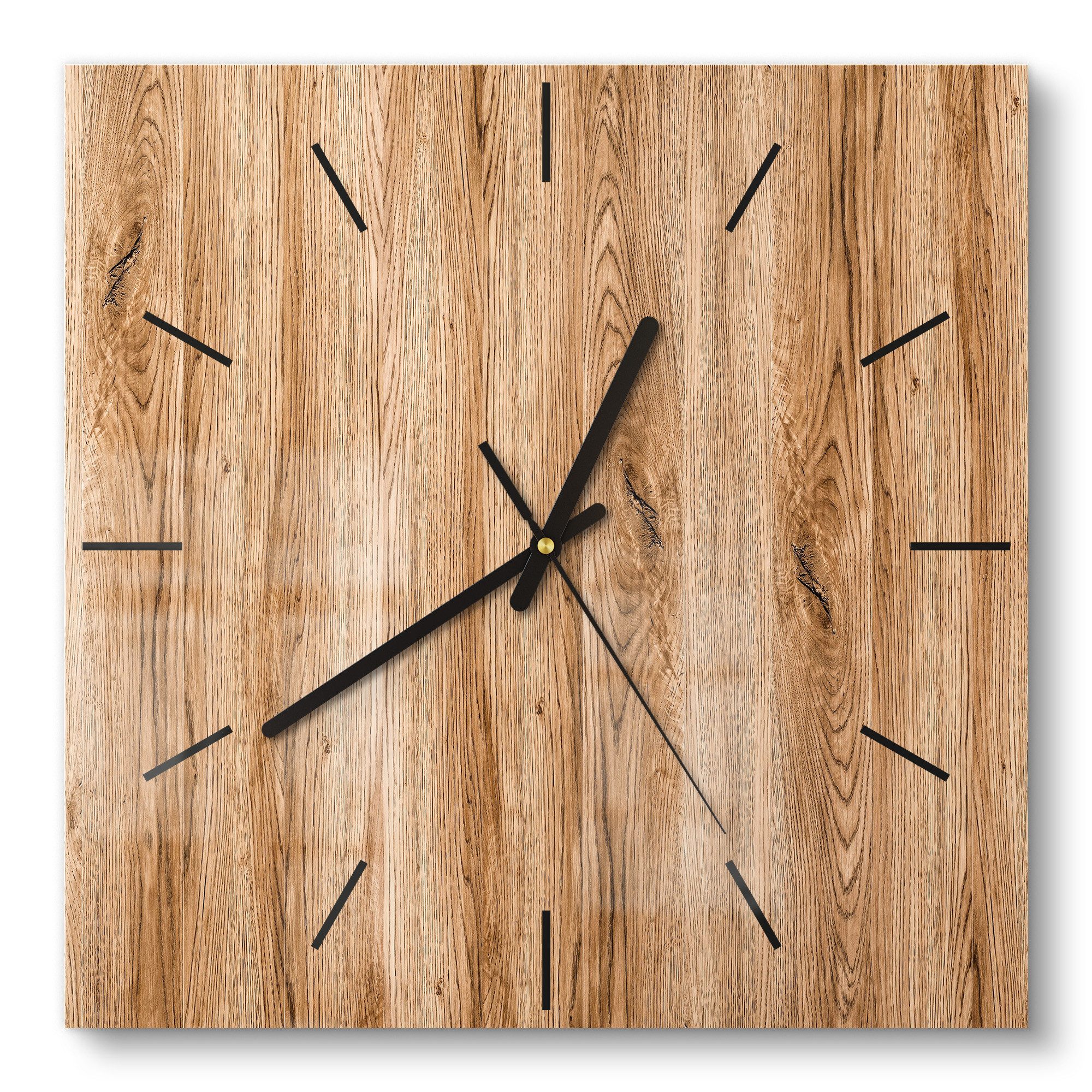 DEQORI Wanduhr 'Natürliche Holztexturen' (Glas Glasuhr günstig online kaufen