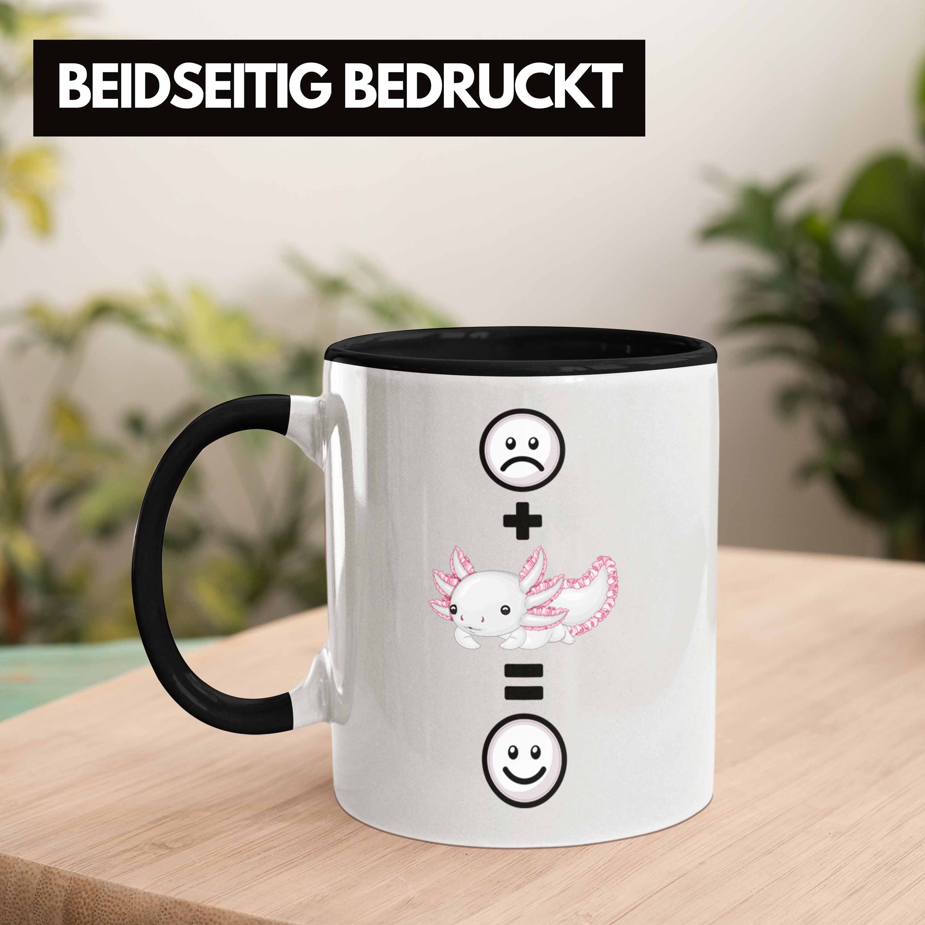 Trendation Tasse Axolotl Tasse Schwarz Axolotl Geschenki Geschenk Schwanzlurch-Fans Lustige für