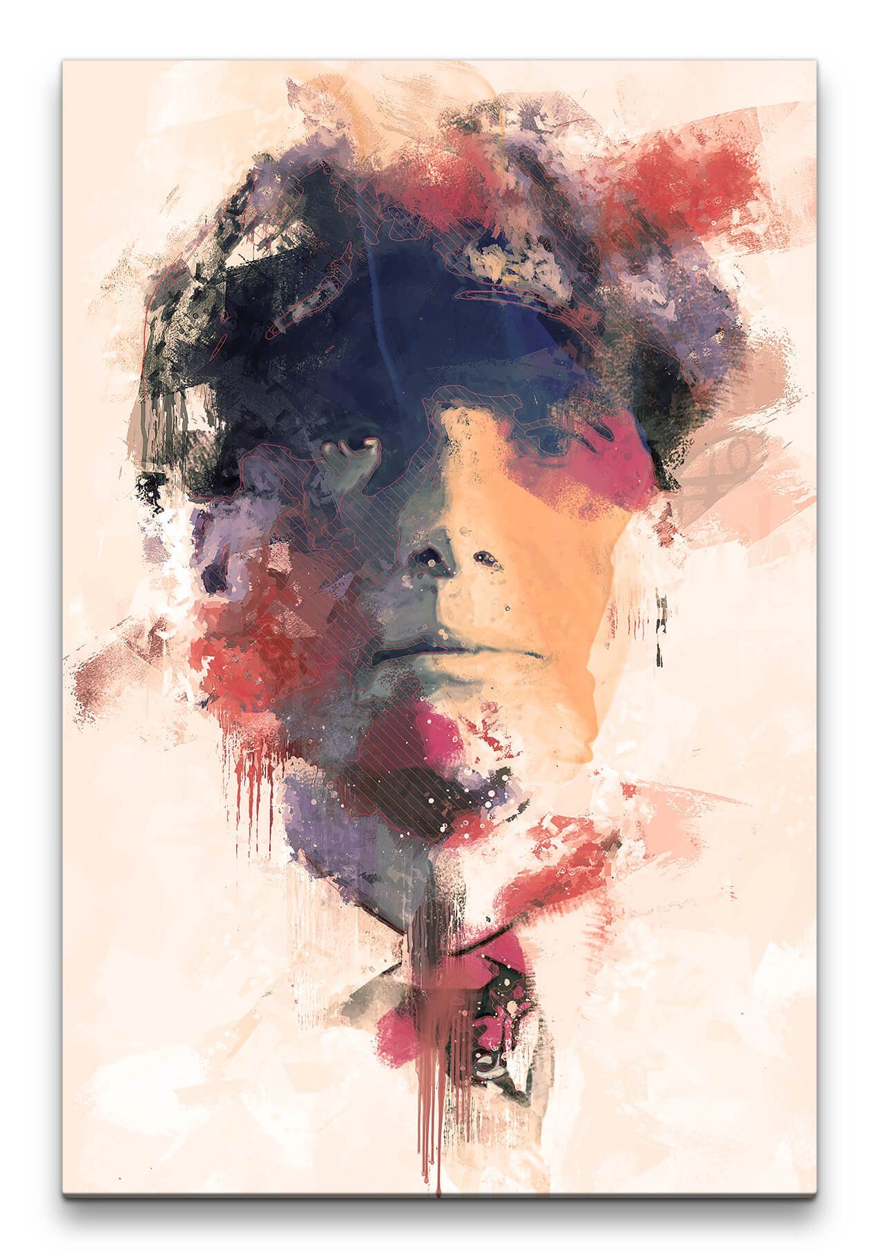 Sinus Art Leinwandbild Peaky Blinders Cillian Murphy Porträt Abstrakt Kunst Kultserie 60x90cm Leinwandbild