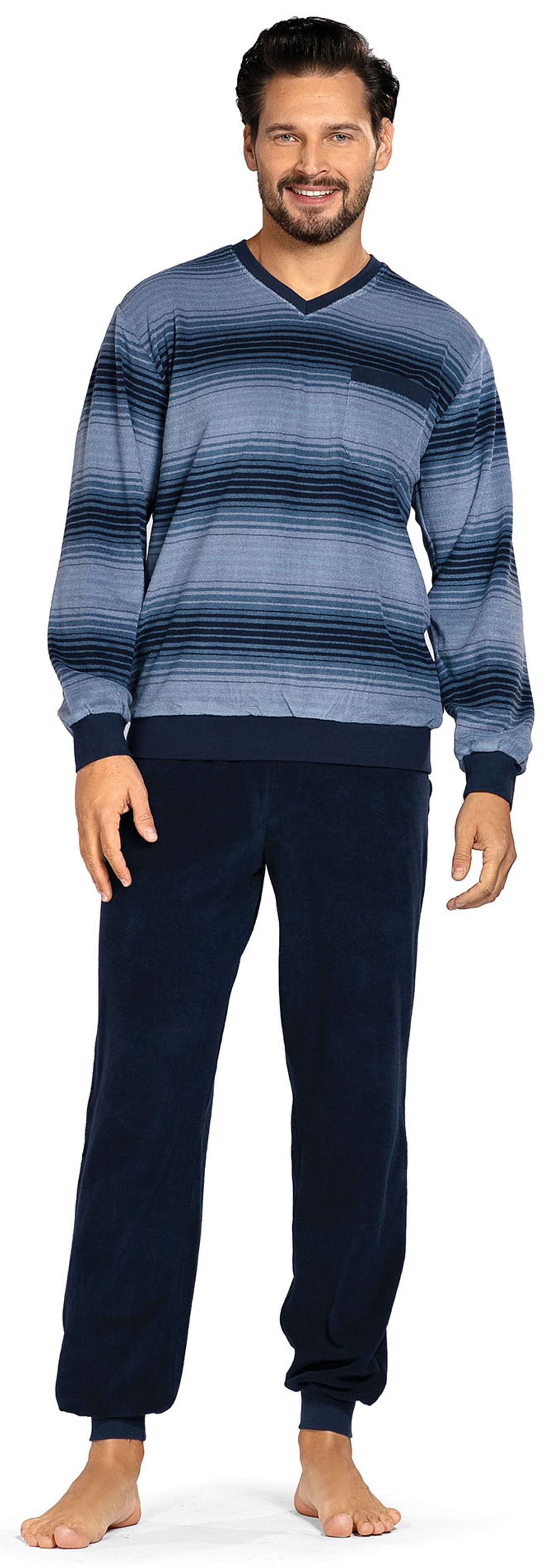 Comte Schlafanzug Herren Frottee Pyjama (2 tlg) Modisches Design günstig online kaufen