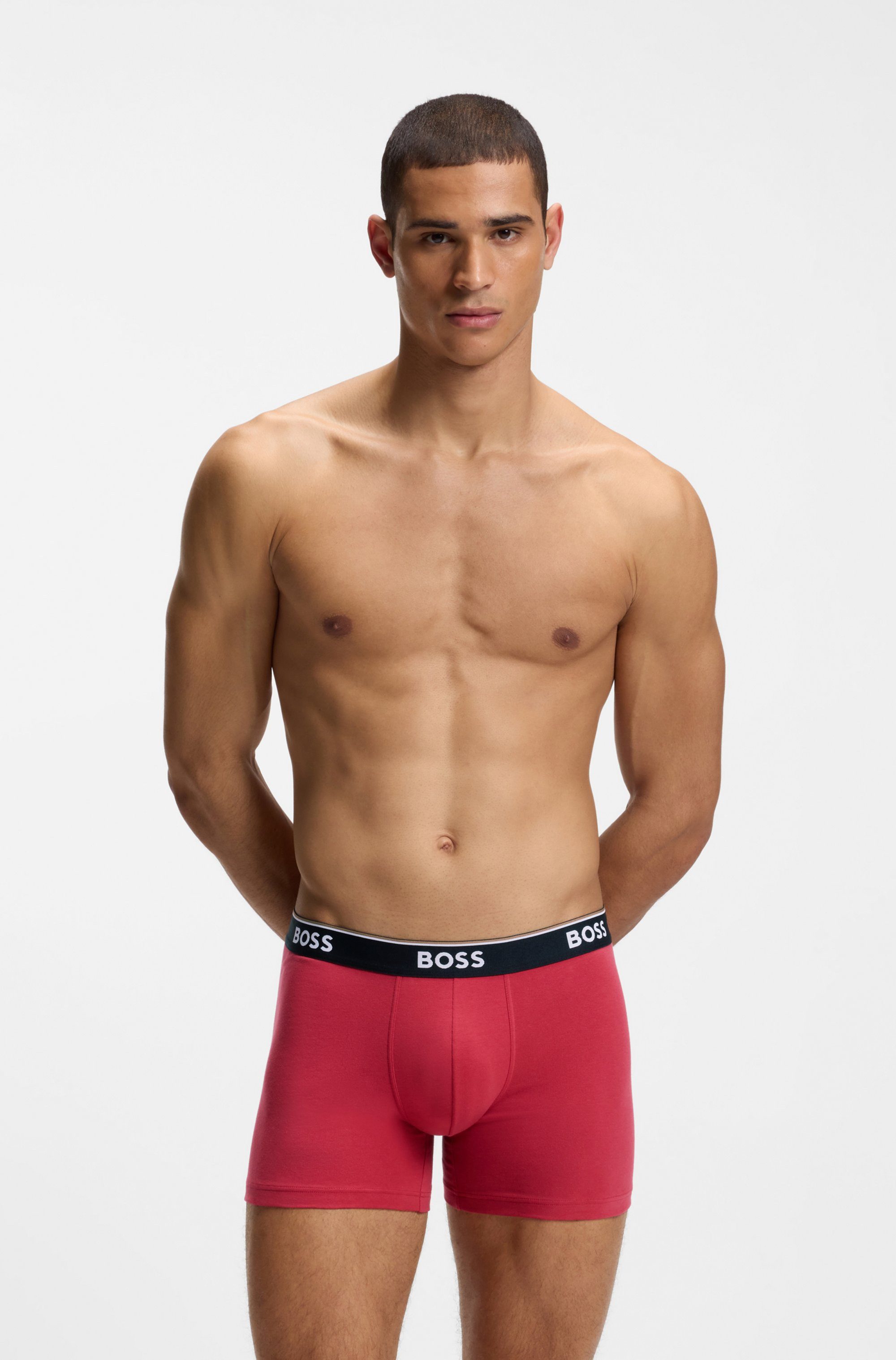 BOSS Boxershorts (Packung, 3-St) aus bequemer Stretch-Baumwolle, körpernah, mittlere Bundhöhe