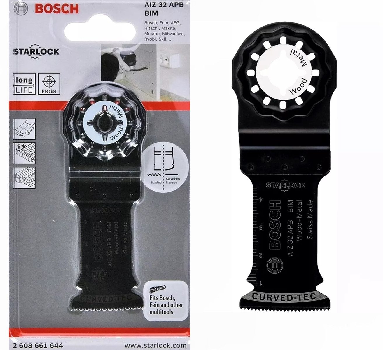 Bosch Professional Tauchsägeblatt Bosch 5 x Tauchsägeblatt Starlock AIZ 32 APB Wood and Metal 50x32 mm