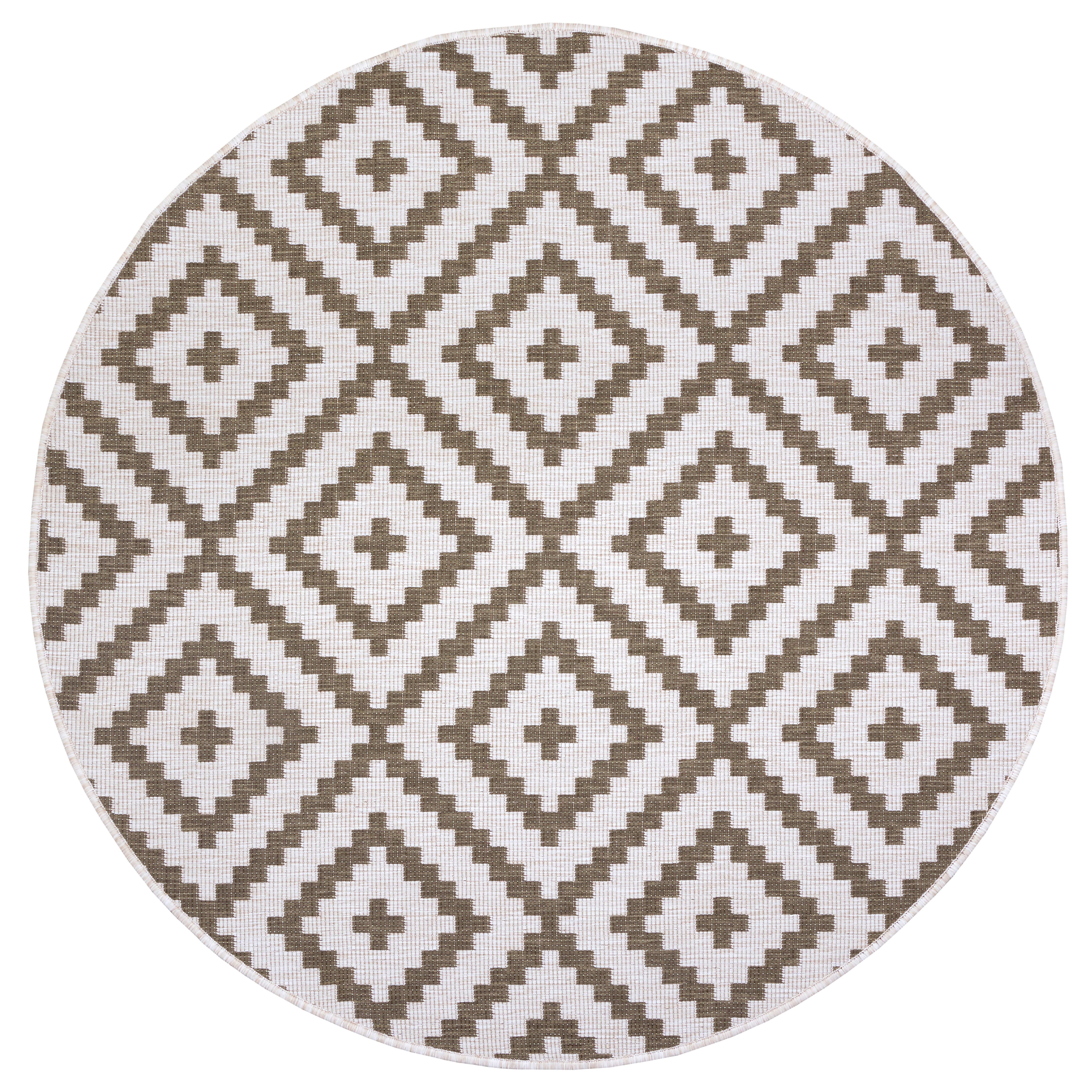 OTTO home Teppich Ronda Wendeteppich, rund, Höhe: 5 mm, Sisal-Optik, Flachgewebe, In- und Outdoor, geometrisches Boho Design – Bild 4 von 5