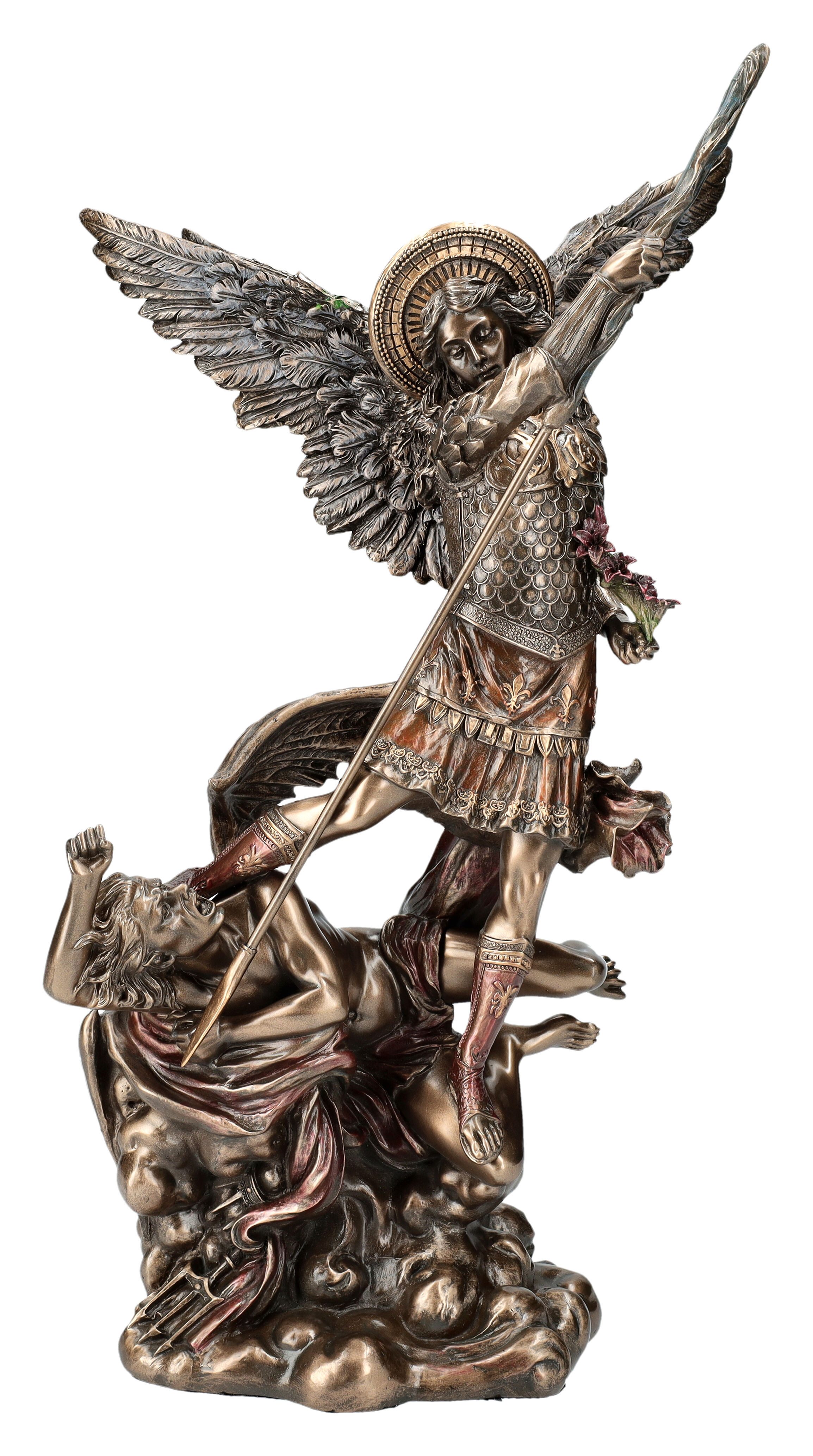 Dekofigur Erzengel Michael Figur besiegt Teufel - Veronese Mythologie Dekofigur